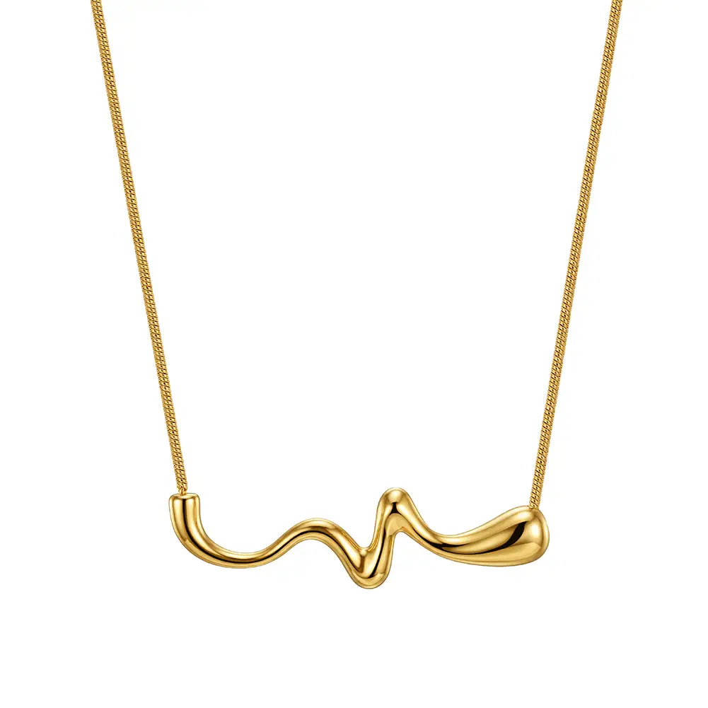 Coliere Statement - Colier Statement Wave Auriu