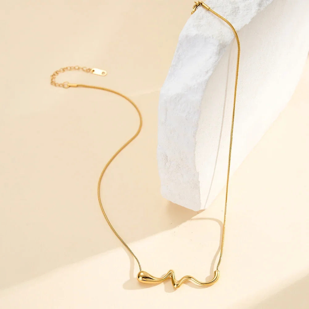Coliere Statement - Colier Statement Wave Auriu