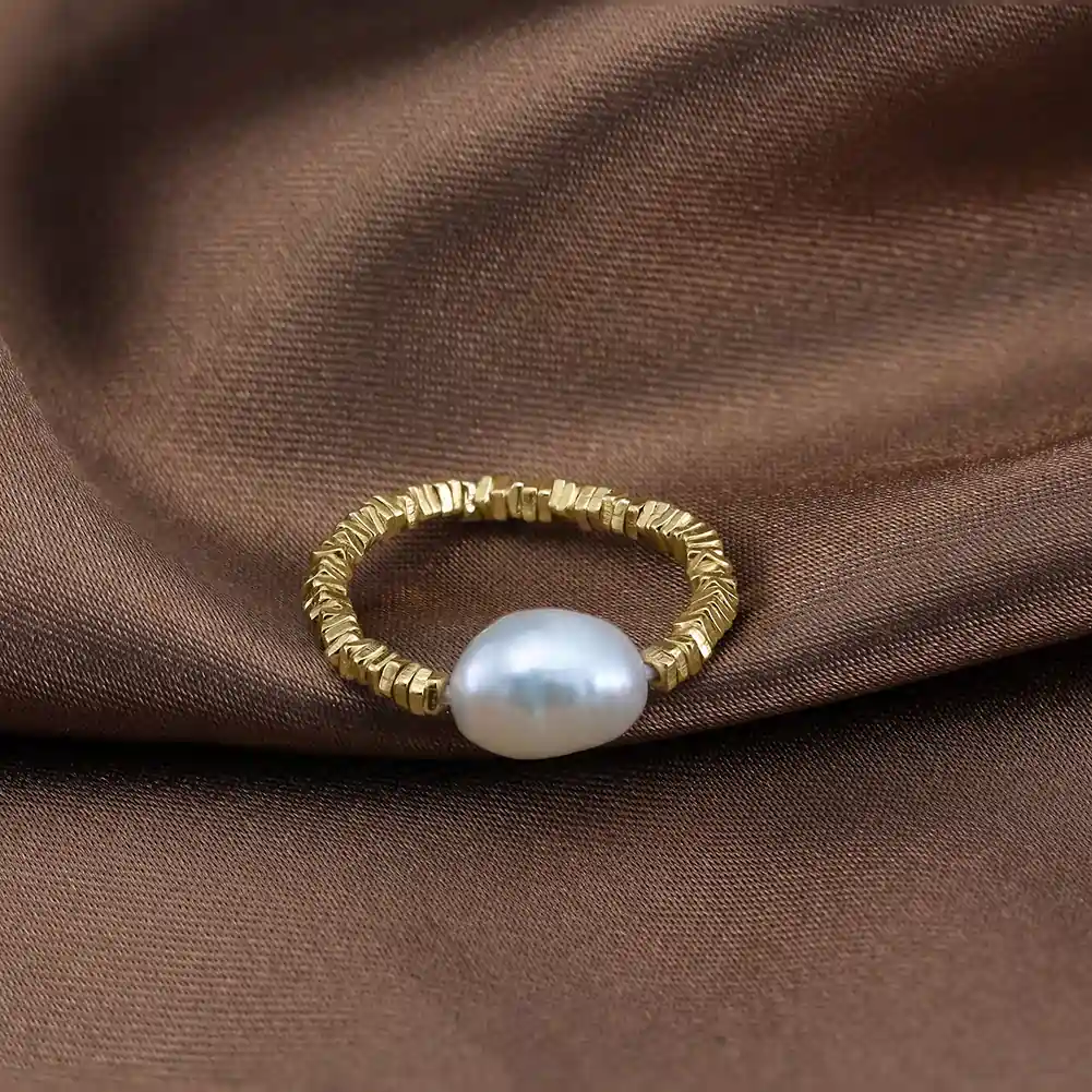 Inele Perle - Inel din Argint Cu Perlă Naturală de Cultură Bead Gold