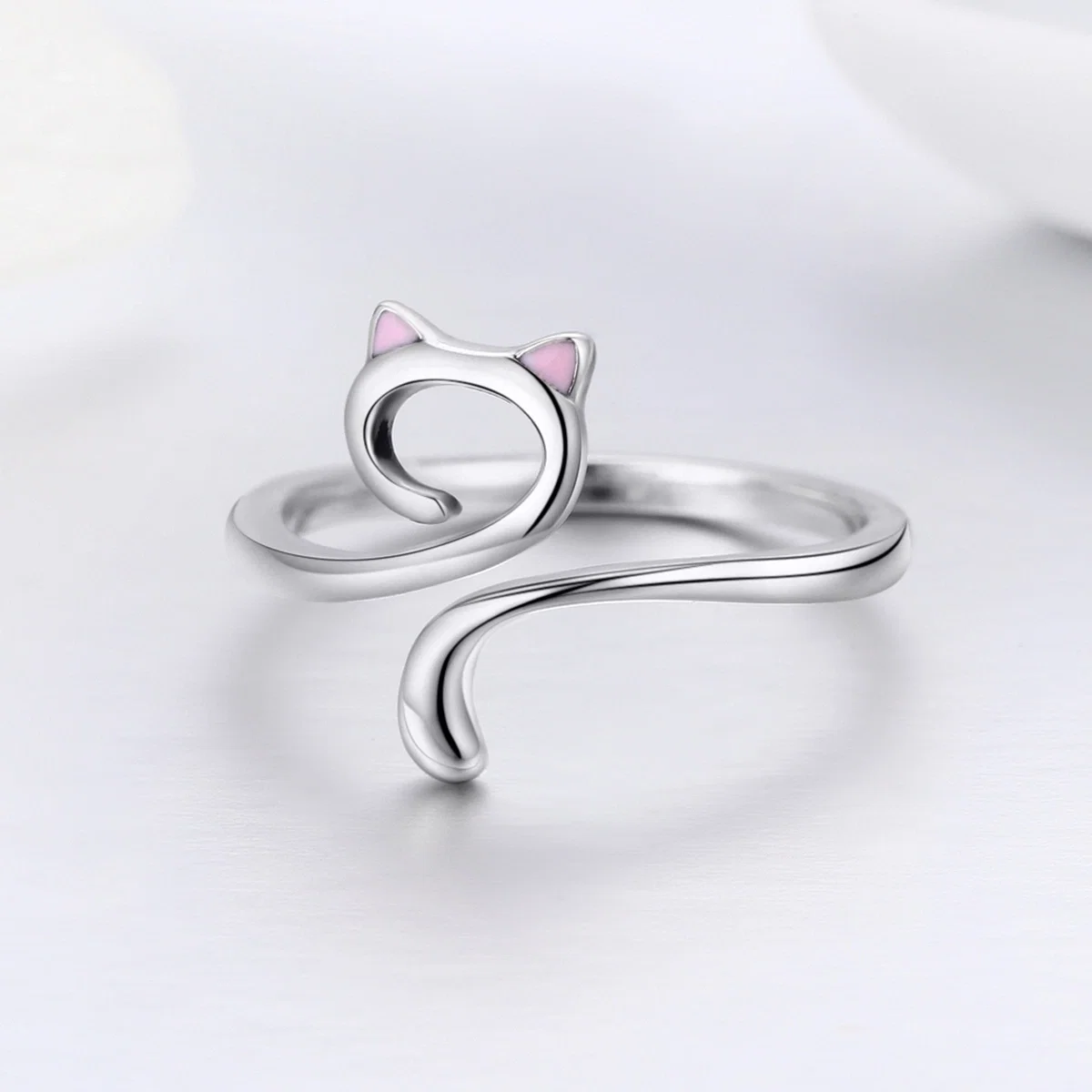 Inele - Inel din argint Pink Cat
