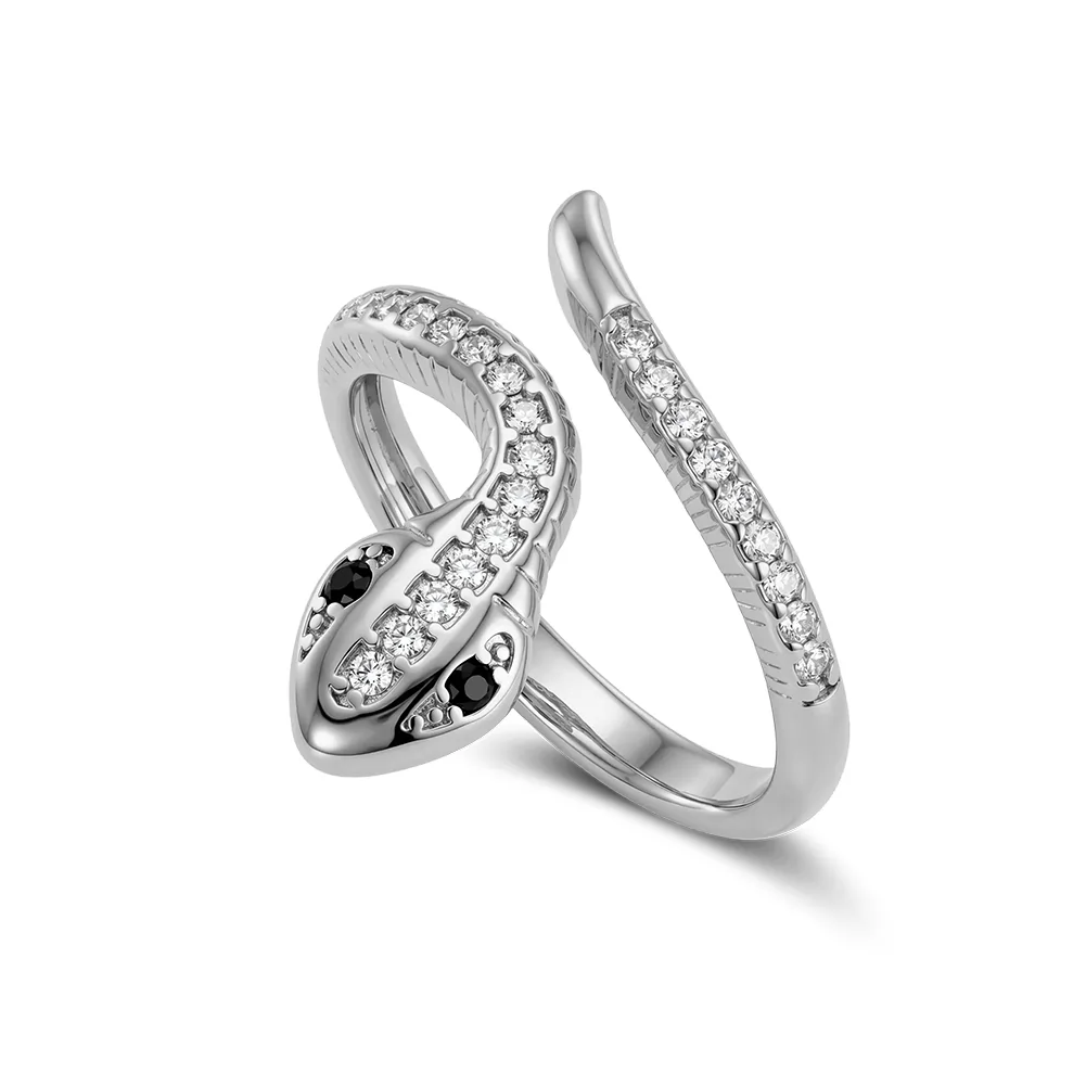 Inele Statement - Inel Statement Serpente Crystal Argintiu