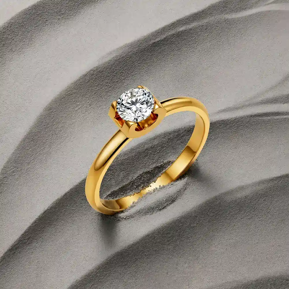 Inele Statement - Inel Statement Solitaire Auriu