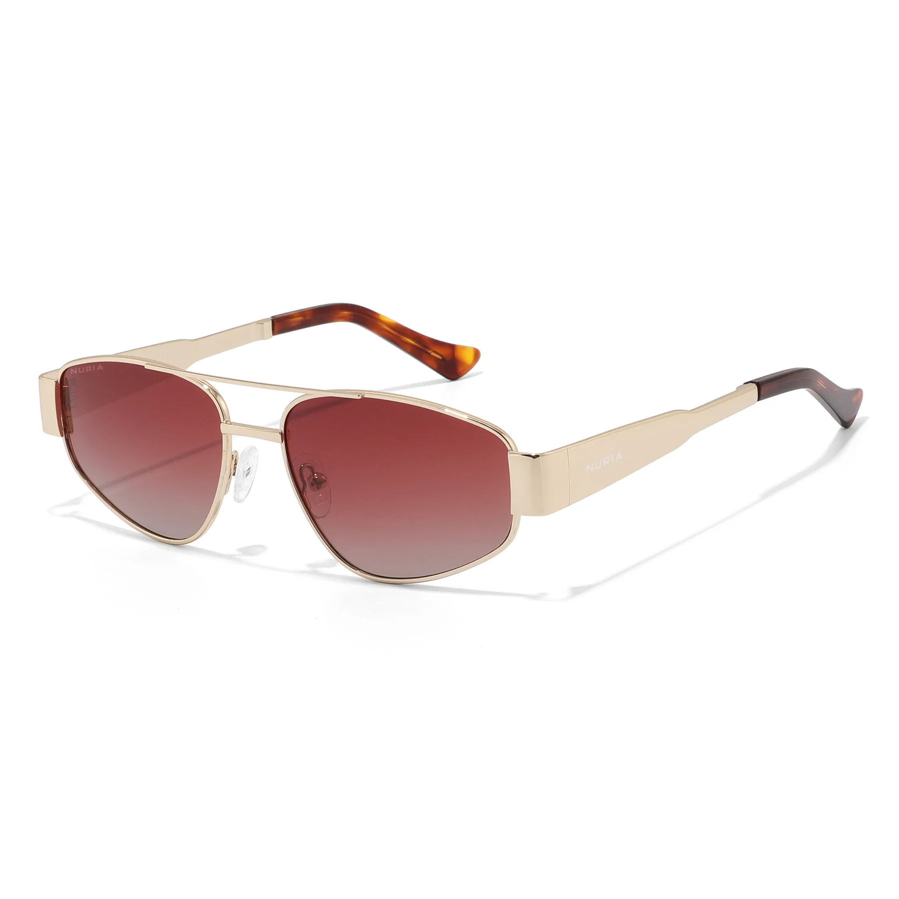 Ochelari Femei - Ochelari de Soare NURIA cu Ramă Aviator Solstice Wing Gold Merlot