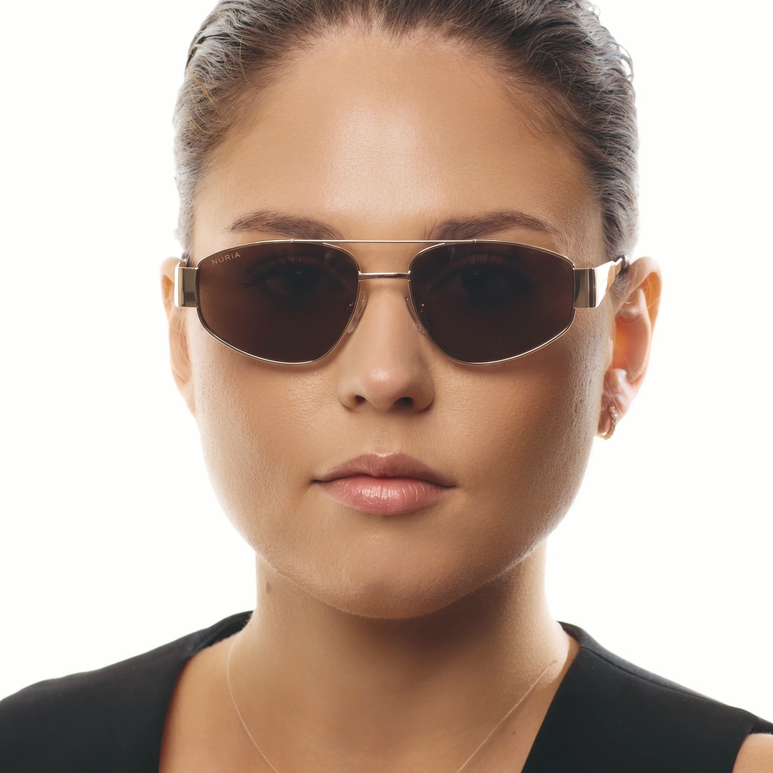 Ochelari de soare pentru femei - Ochelari de Soare NURIA cu Ramă Aviator Solstice Wing Gold Umber