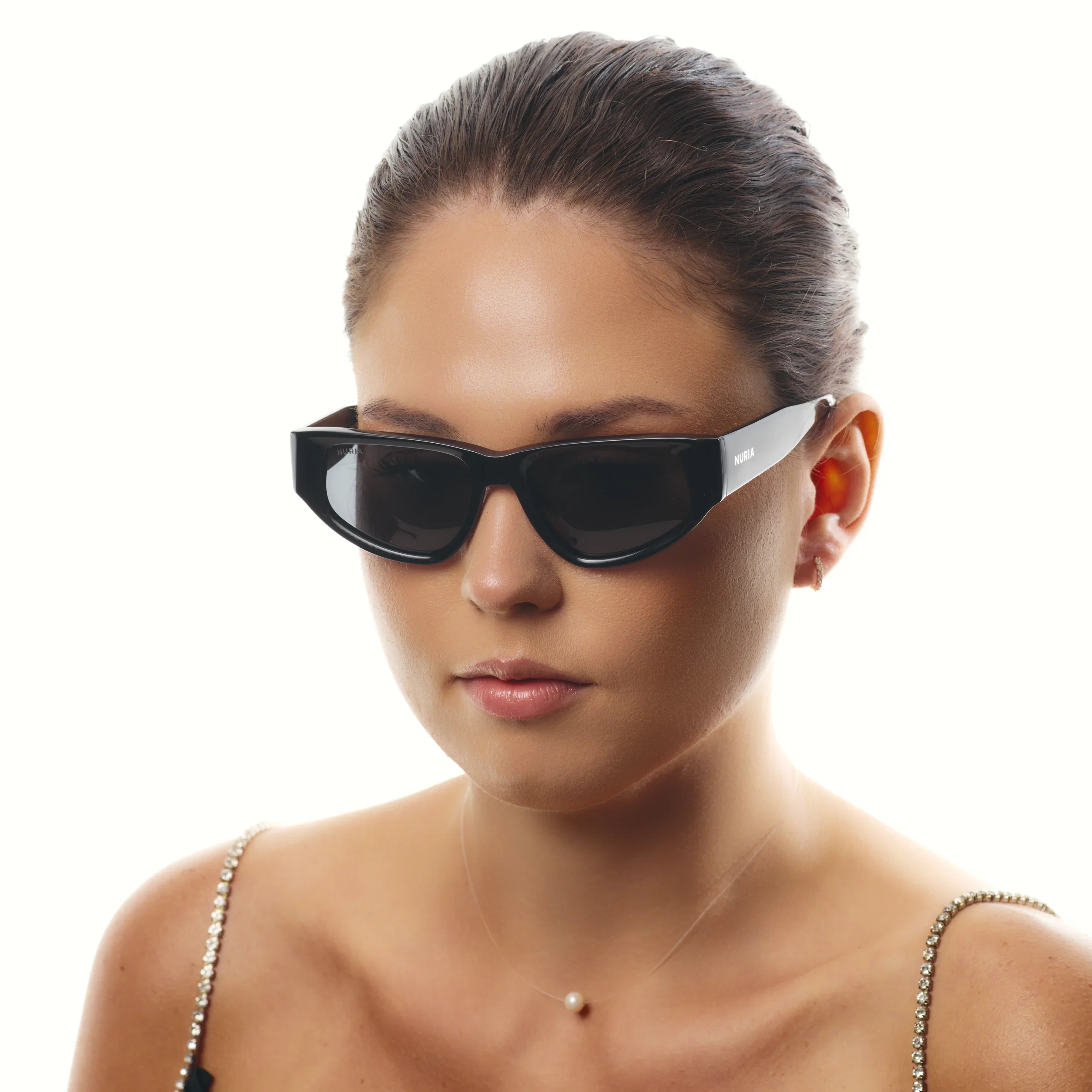 Ochelari de soare pentru femei - Ochelari de Soare NURIA cu Ramă Cat-Eye Feline Ore Black