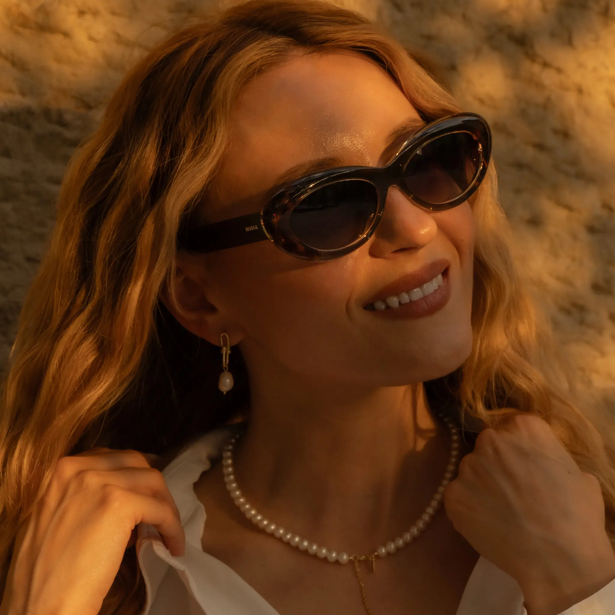 Ochelari Femei - Ochelari de Soare NURIA cu Ramă Cat-Eye Sunset Serenade Olive Tortoise
