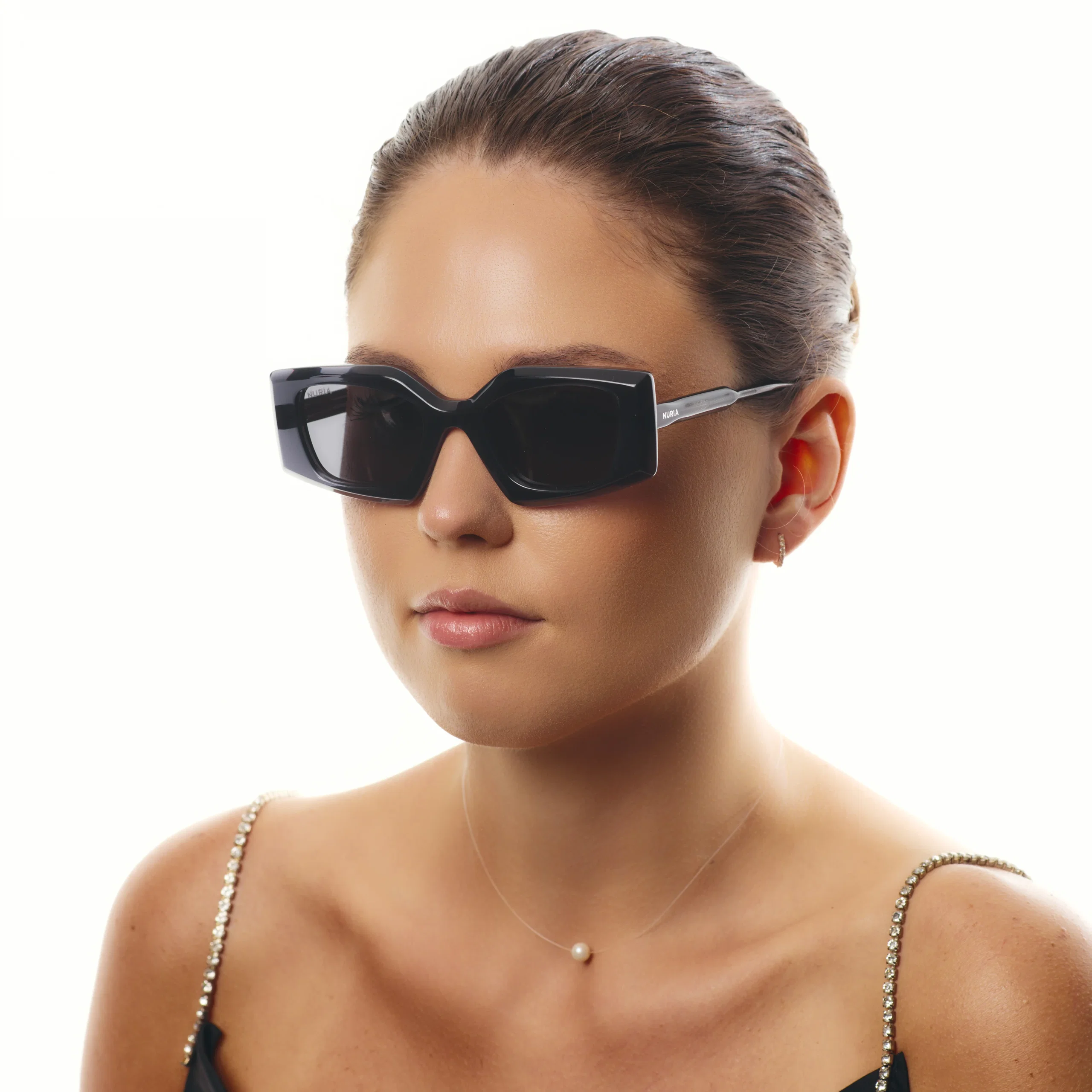 Ochelari de soare pentru femei - Ochelari de Soare NURIA cu Ramă Dreptunghiulară Garnet Haze Graphite