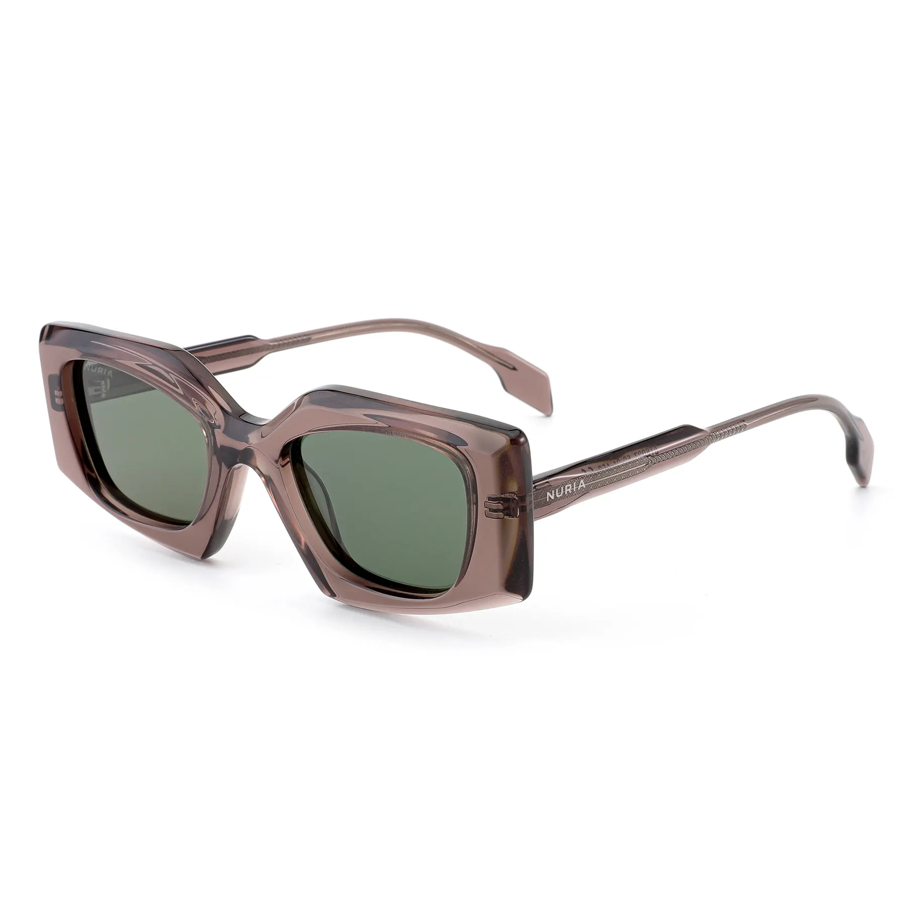 Ochelari Femei - Ochelari de Soare NURIA cu Ramă Dreptunghiulară Garnet Haze Taupe Smoke NURIA