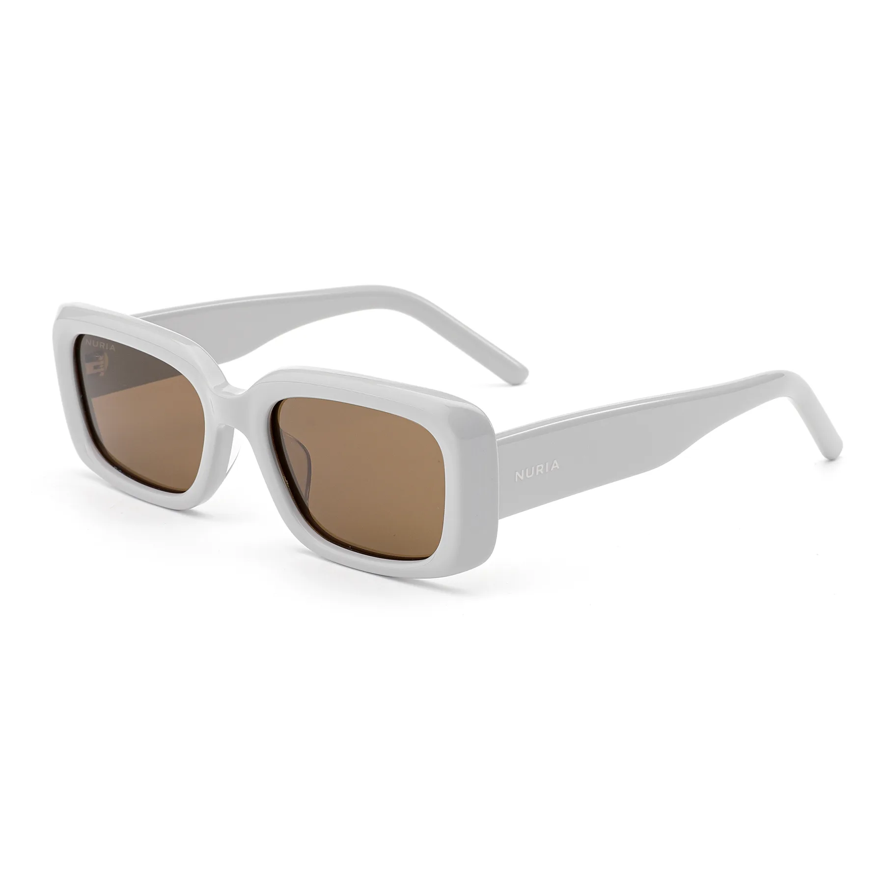 Ochelari Femei - Ochelari de Soare NURIA cu Ramă Dreptunghiulară Opal Drift Pearl White