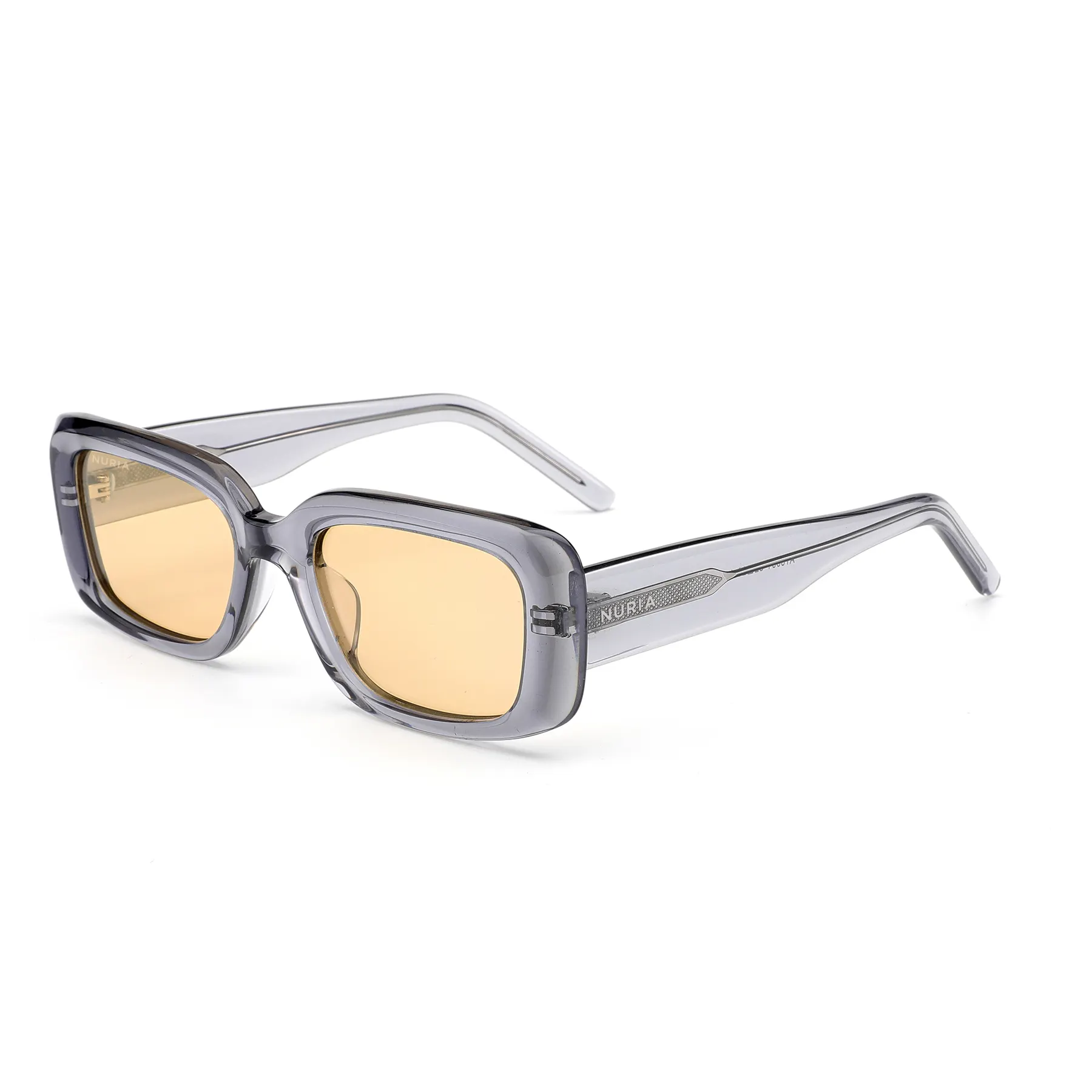 Ochelari Femei - Ochelari de Soare NURIA cu Ramă Dreptunghiulară Opal Drift Smoke Grey