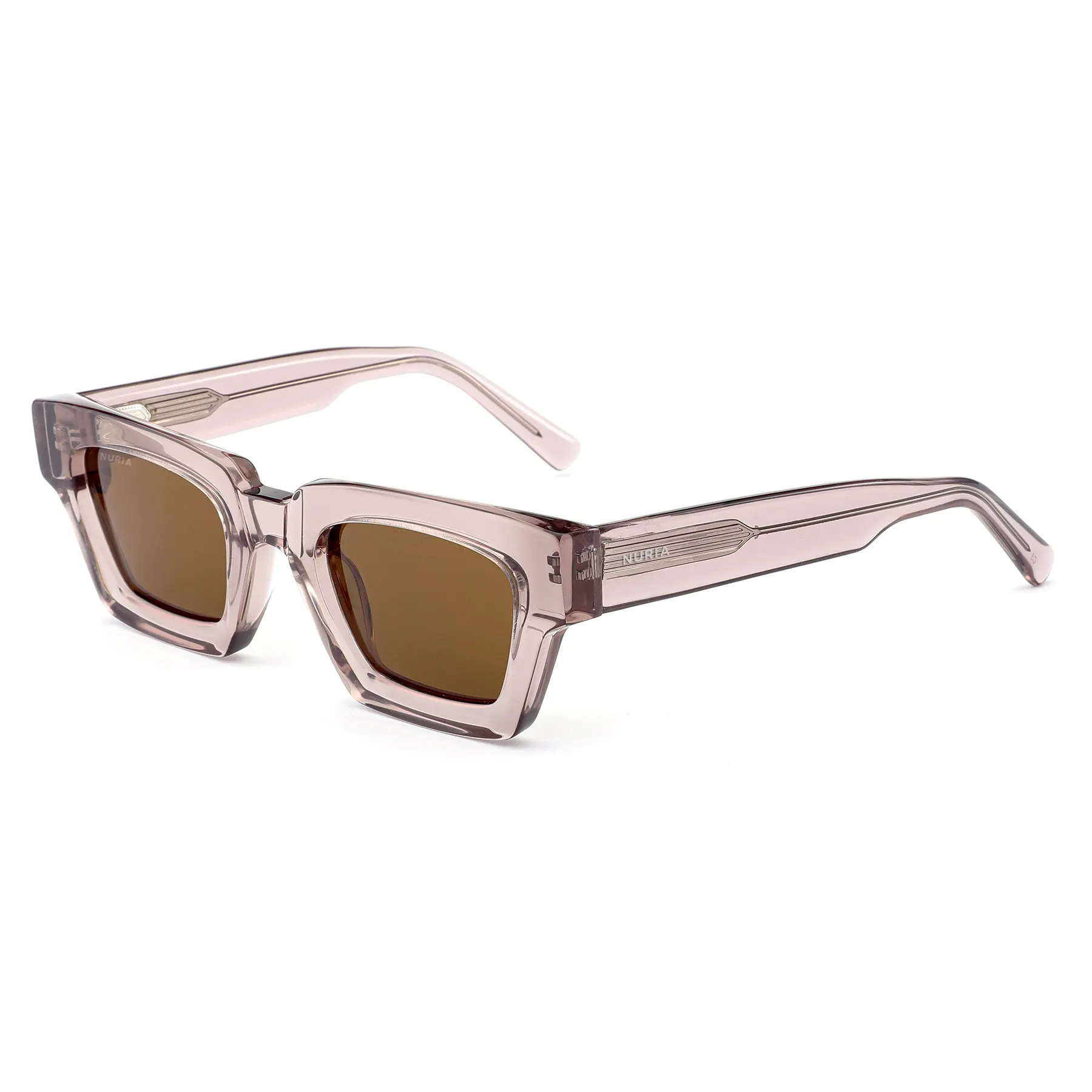 Ochelari Femei - Ochelari de Soare NURIA cu Ramă Dreptunghiulară Rosewood Veil Mauve Taupe