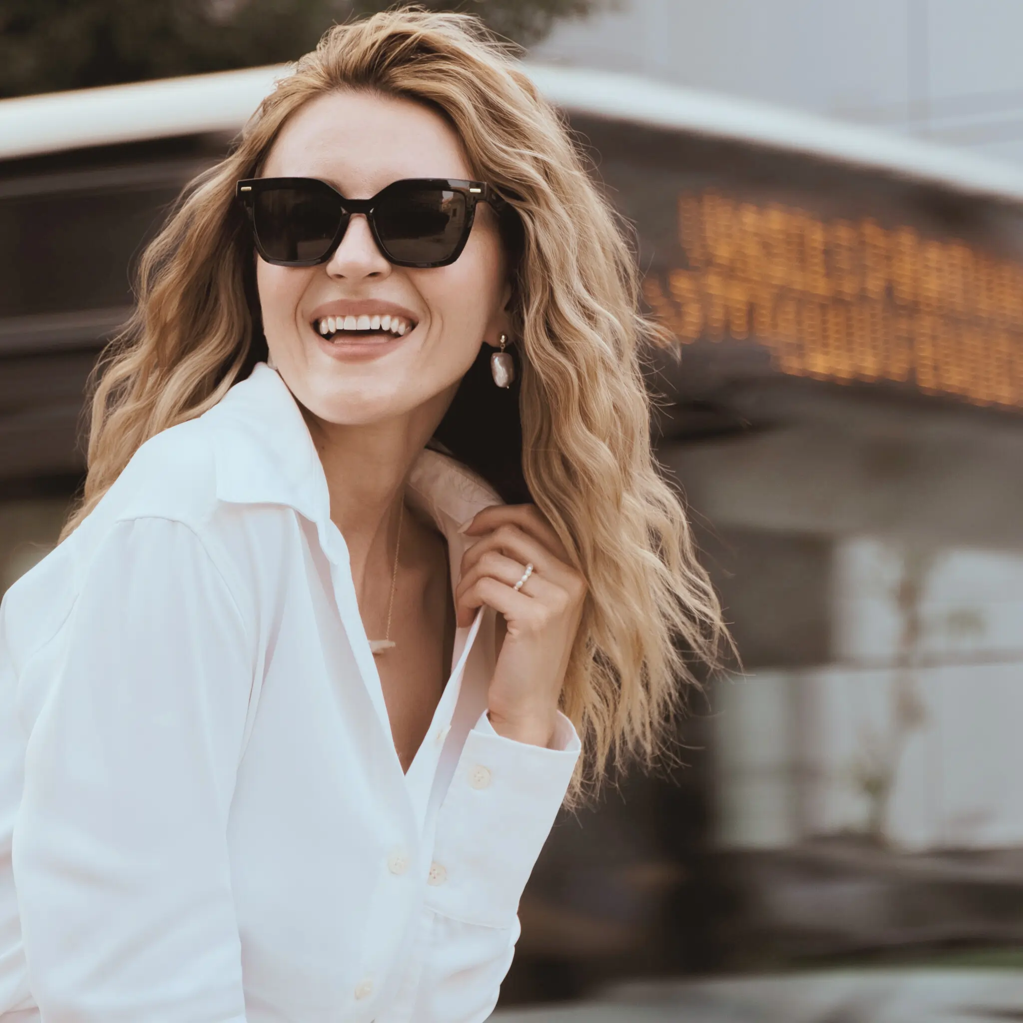 Ochelari de Soare - Ochelari de Soare NURIA cu Ramă Dreptunghiulară Spectra Prism Black