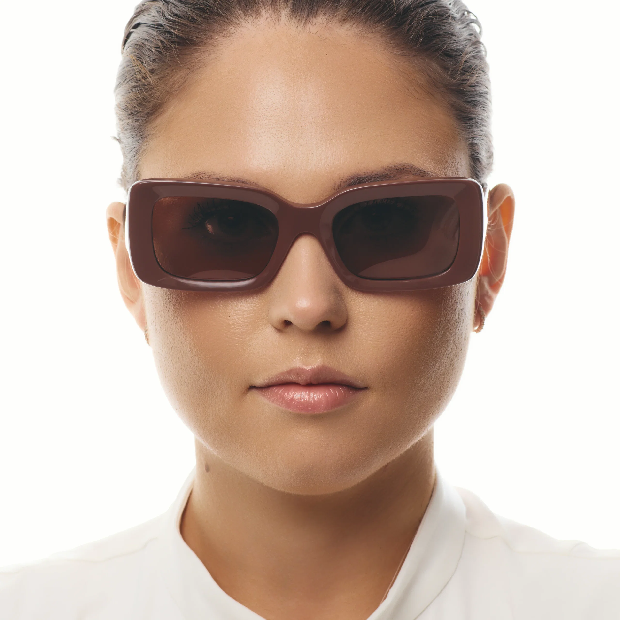Ochelari de soare pentru femei - Ochelari de Soare NURIA cu Ramă Dreptunghiulară Umbra Fold Espresso Brown