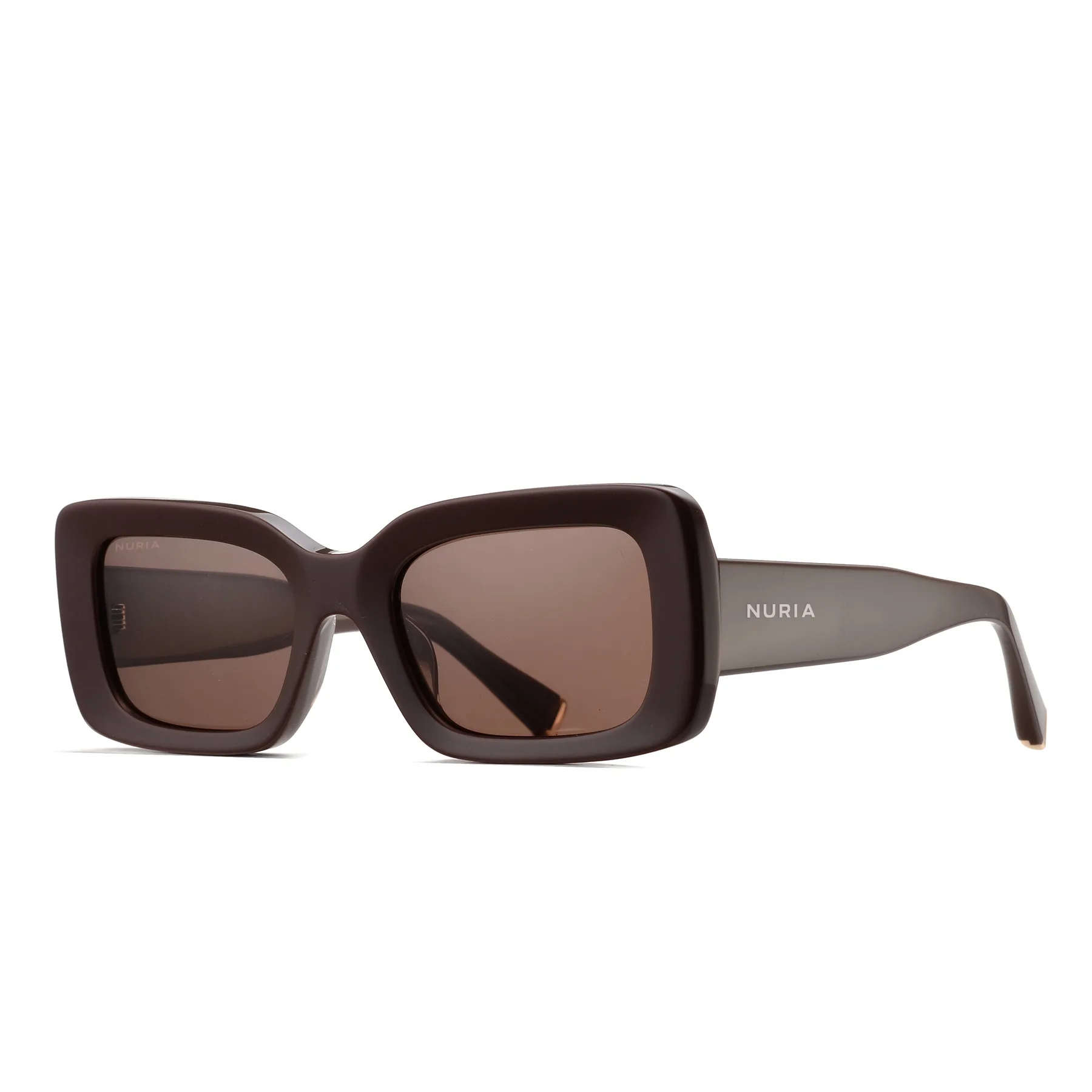 Ochelari Femei - Ochelari de Soare NURIA cu Ramă Dreptunghiulară Umbra Fold Espresso Brown