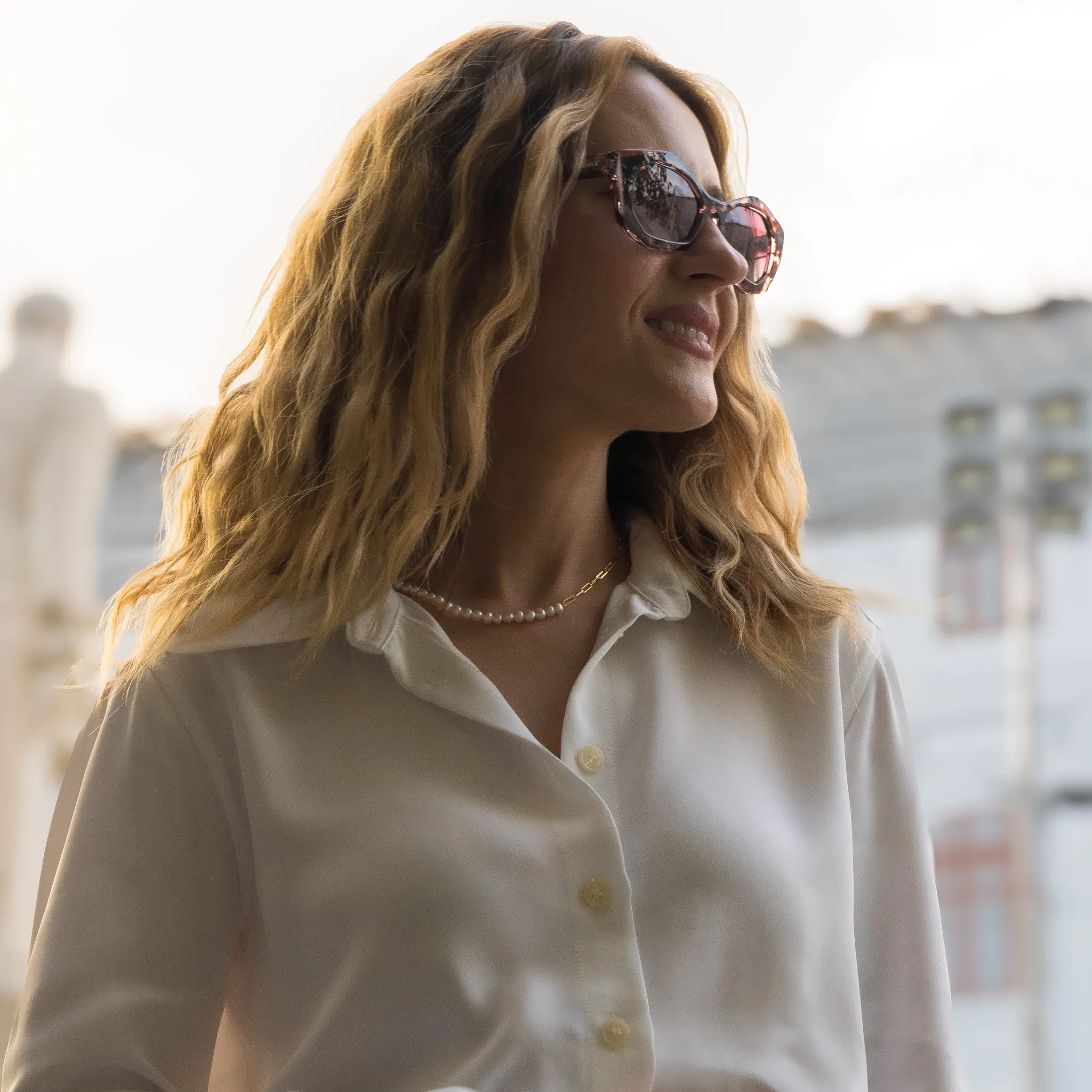 Ochelari Femei - Ochelari de Soare NURIA cu Ramă Geometrică Midnight Cascade Maroon Tortoise