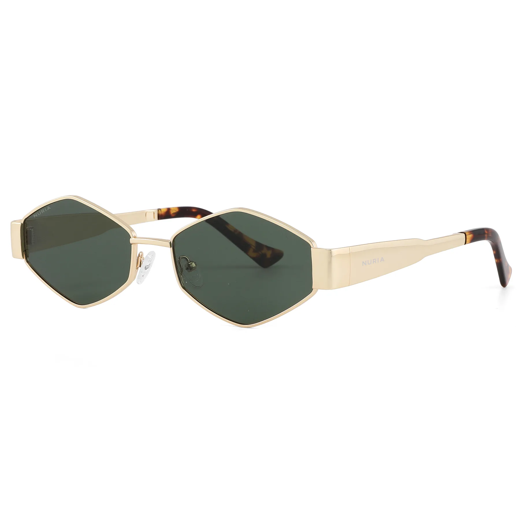 Ochelari Femei - Ochelari de Soare NURIA cu Ramă Hexagonală Prism Amara Gold Forest