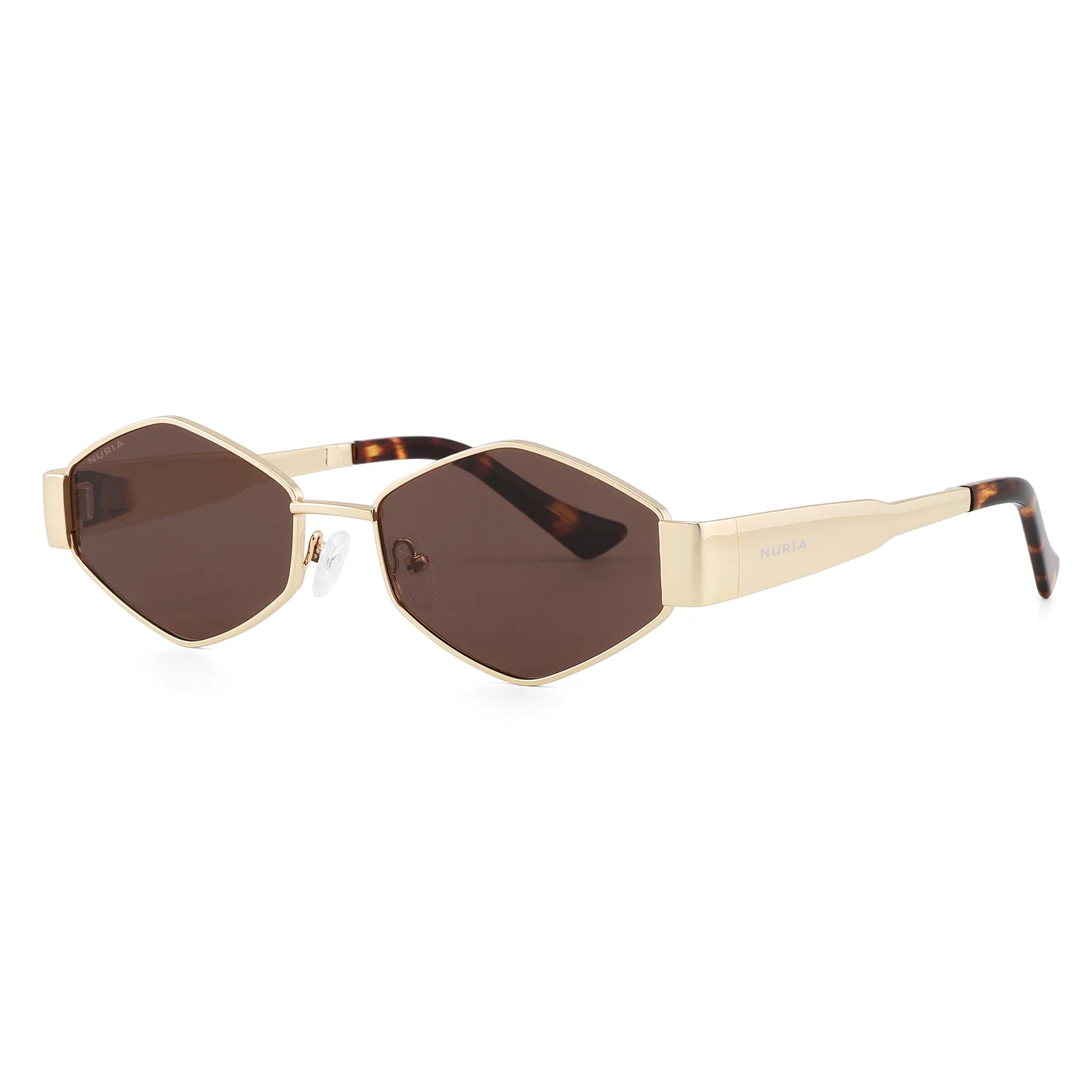 Ochelari de soare - Ochelari de Soare NURIA cu Ramă Hexagonală Prism Amara Gold Umber NURIA