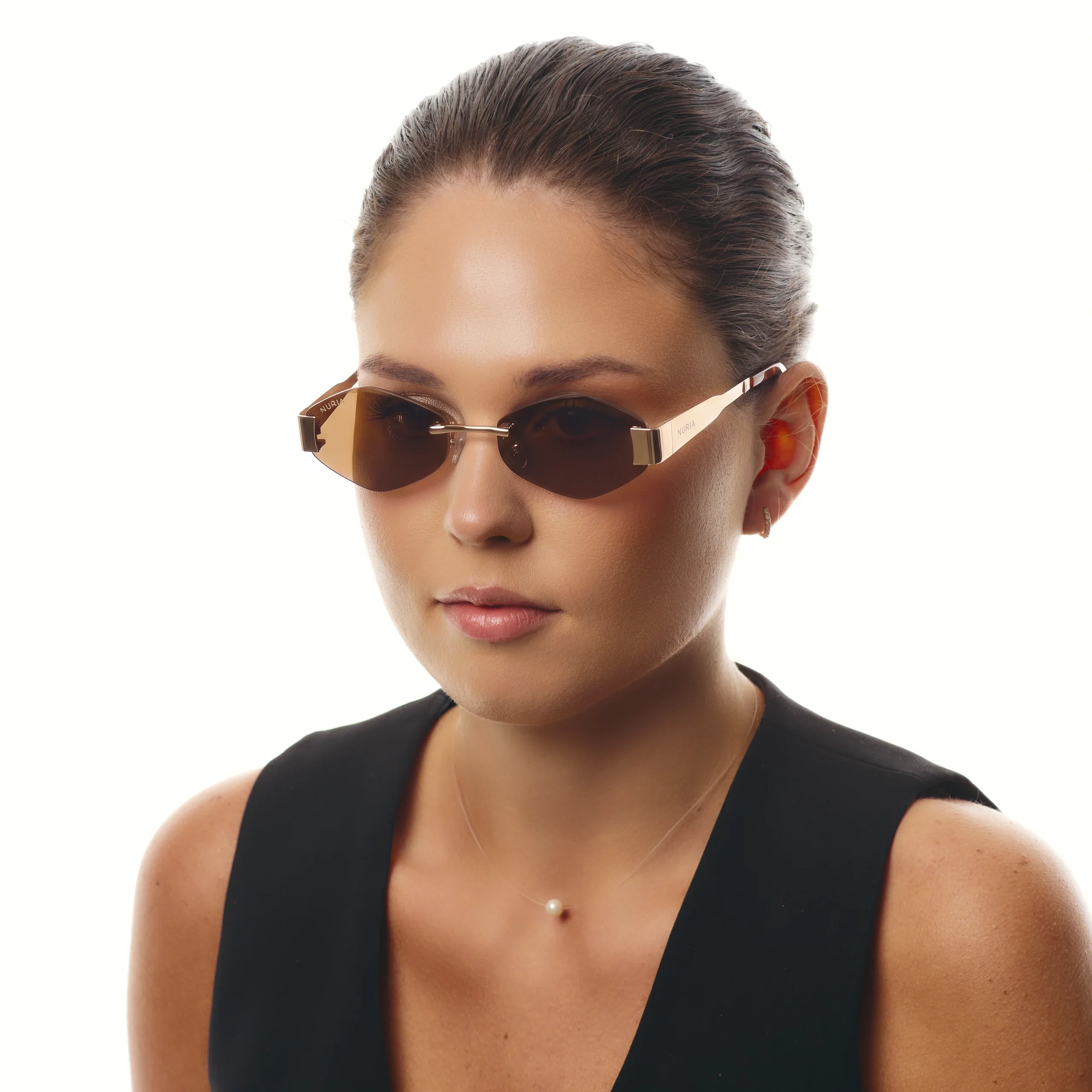 Ochelari de soare pentru femei - Ochelari de Soare NURIA cu Ramă Metalică Aria Gilt Golden Umber