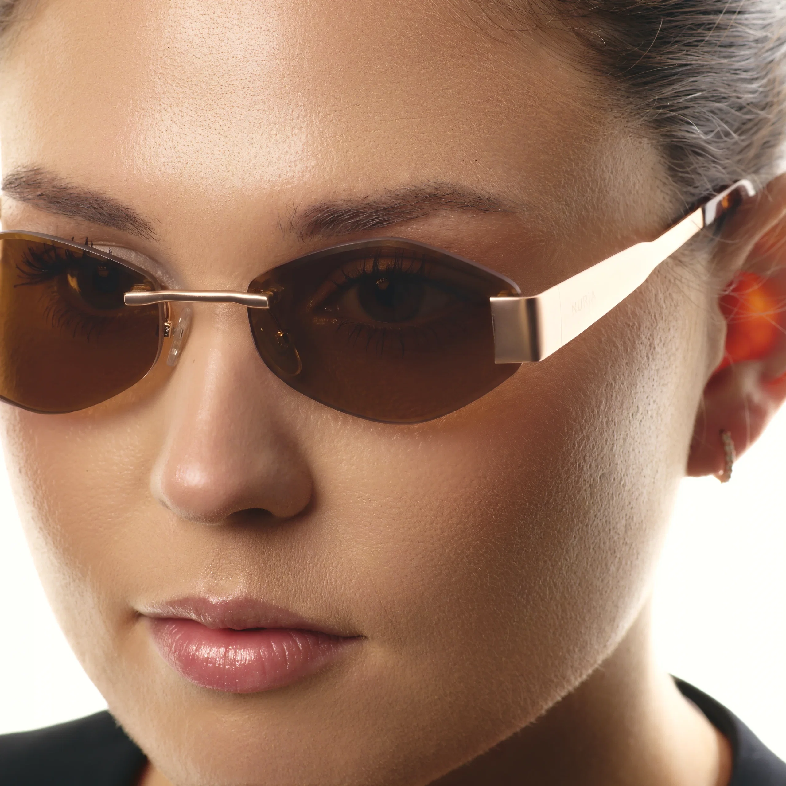 Ochelari de soare pentru femei - Ochelari de Soare NURIA cu Ramă Metalică Aria Gilt Golden Umber
