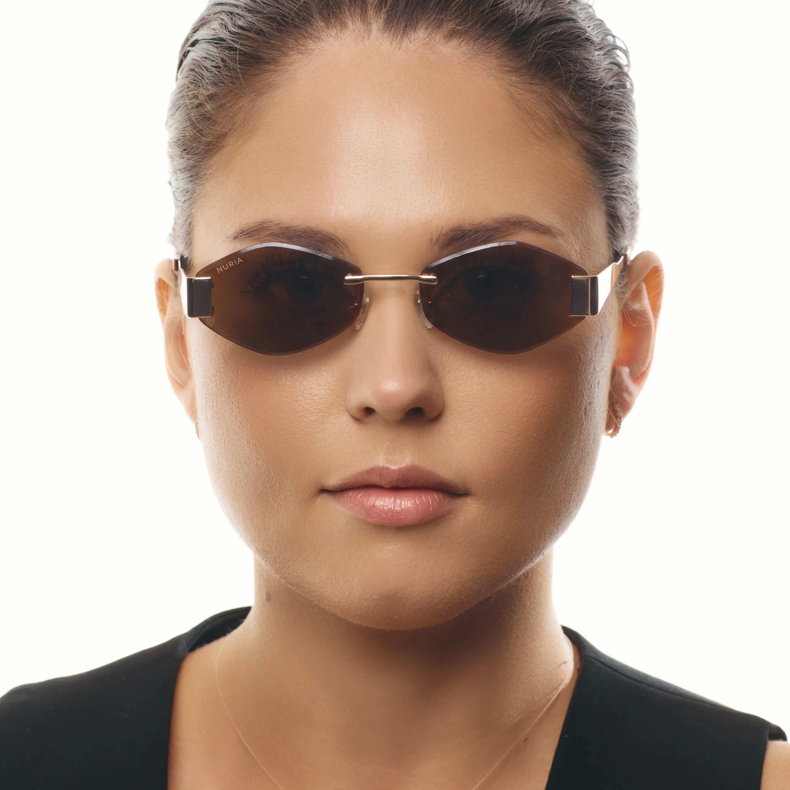 Ochelari de soare pentru femei - Ochelari de Soare NURIA cu Ramă Metalică Aria Gilt Golden Umber