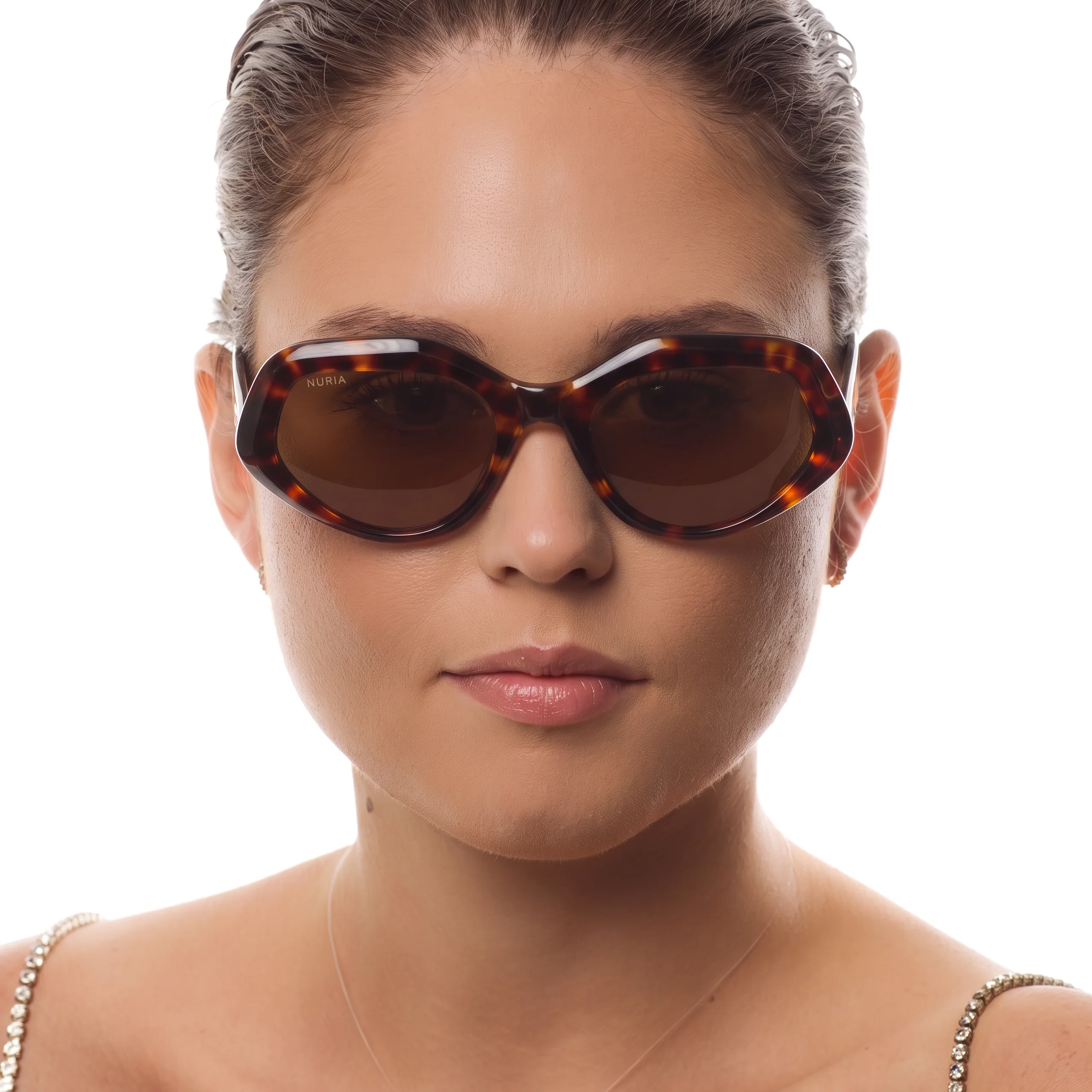 Ochelari de soare pentru femei - Ochelari de Soare NURIA cu Ramă Oval-Octogonală Ember Cove Amber Tortoise