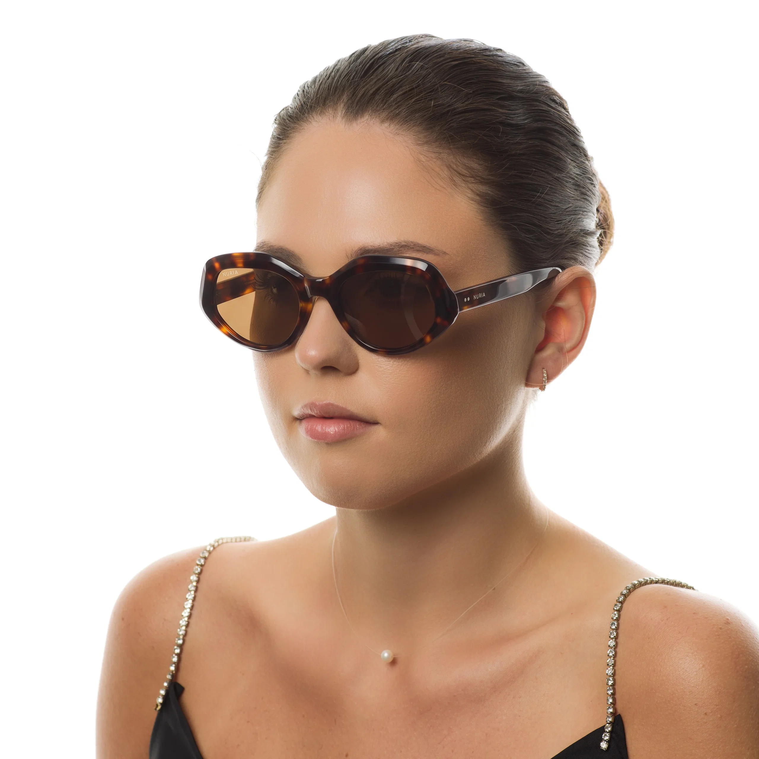 Ochelari de soare pentru femei - Ochelari de Soare NURIA cu Ramă Oval-Octogonală Ember Cove Amber Tortoise