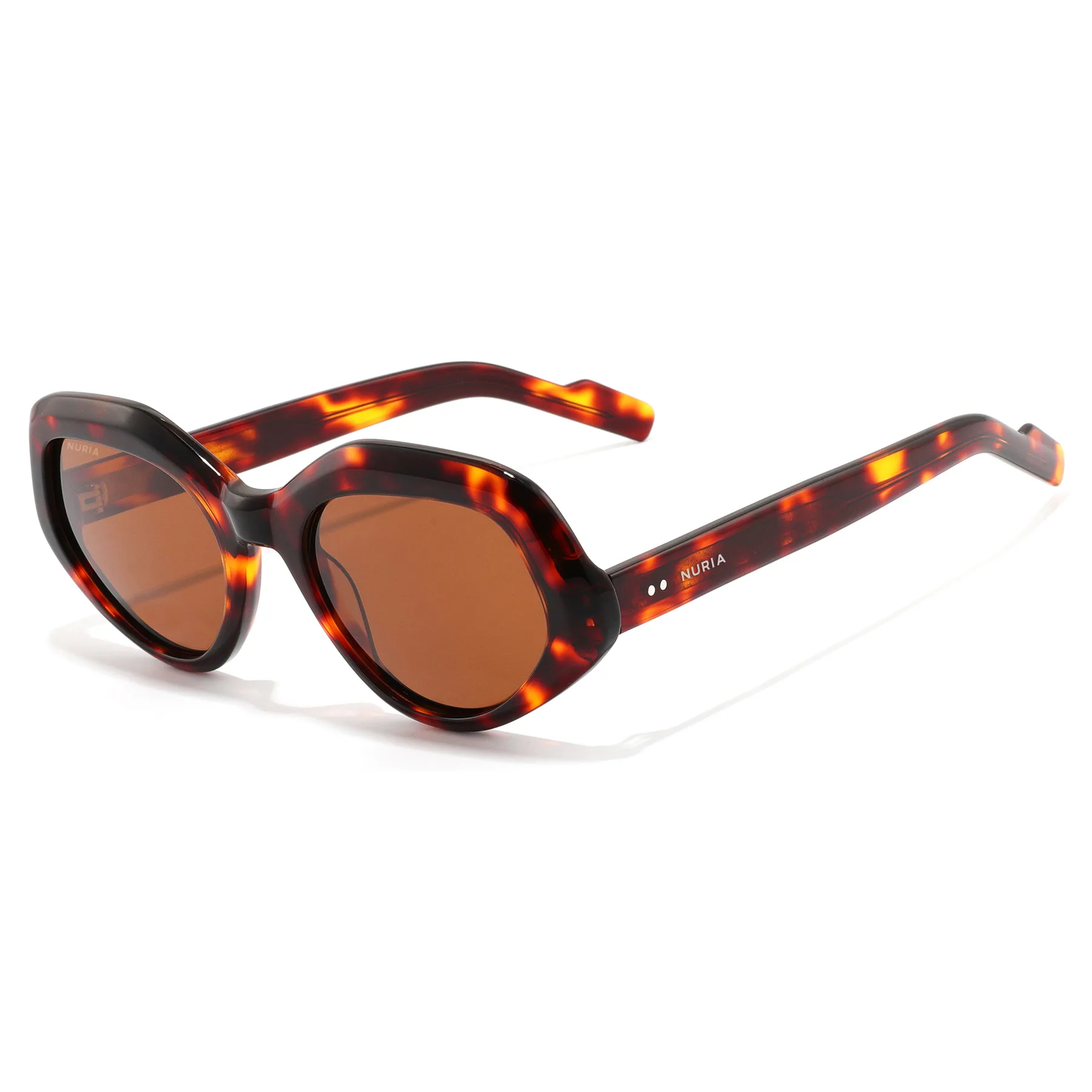 Ochelari Femei - Ochelari de Soare NURIA cu Ramă Oval-Octogonală Ember Cove Amber Tortoise