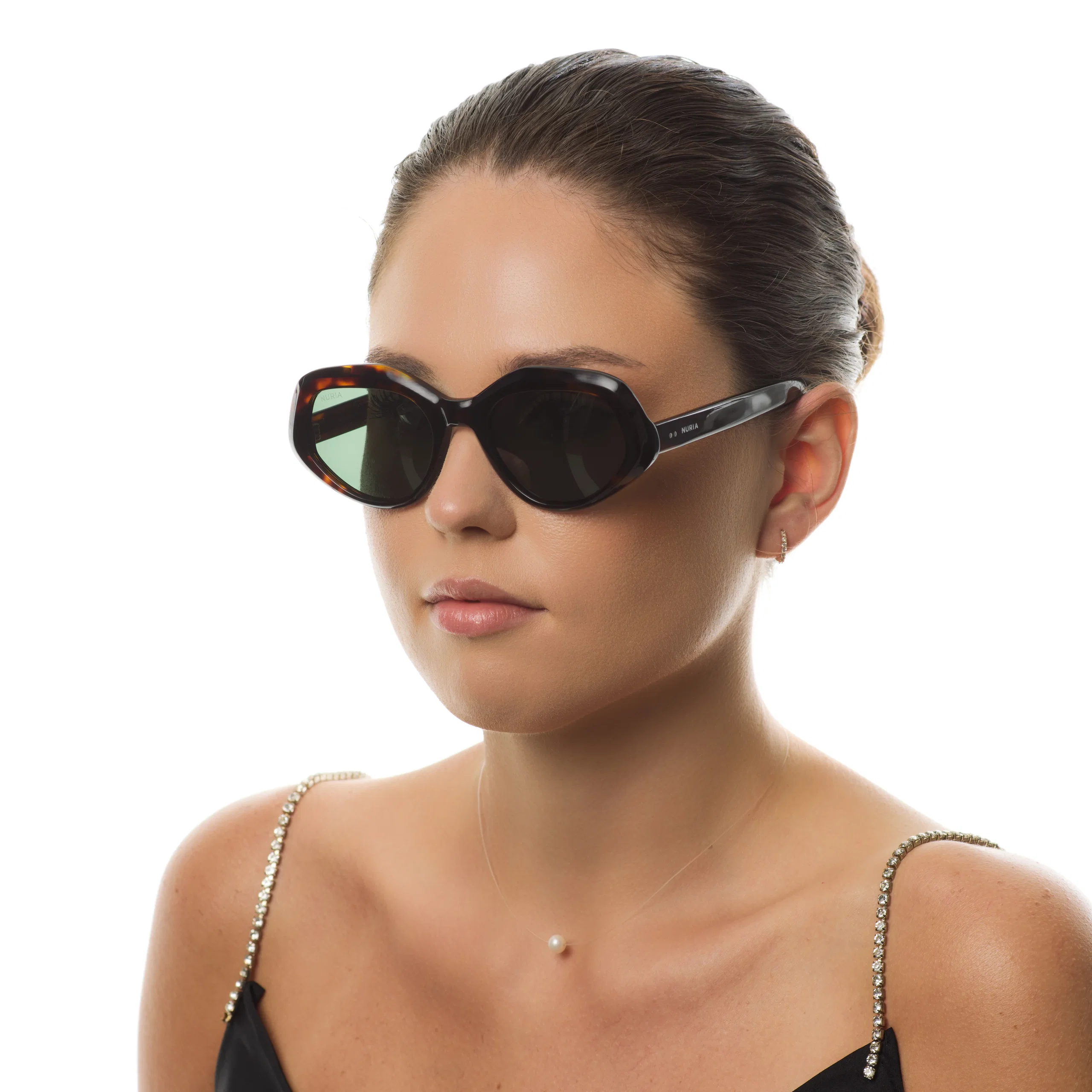 Ochelari de soare pentru femei - Ochelari de Soare NURIA cu Ramă Oval-Octogonală Ember Cove Forest Tortoise