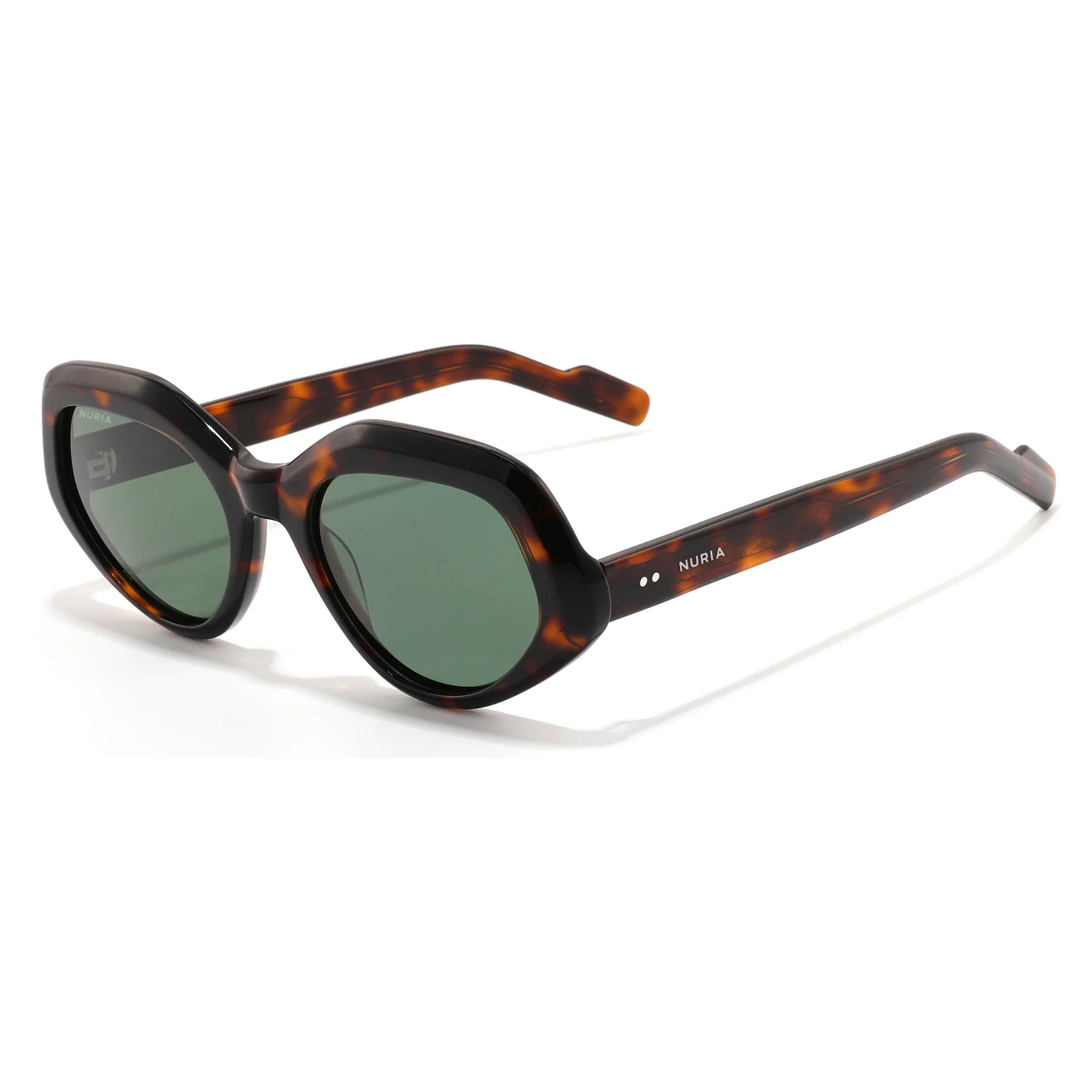 Ochelari Femei - Ochelari de Soare NURIA cu Ramă Oval-Octogonală Ember Cove Forest Tortoise