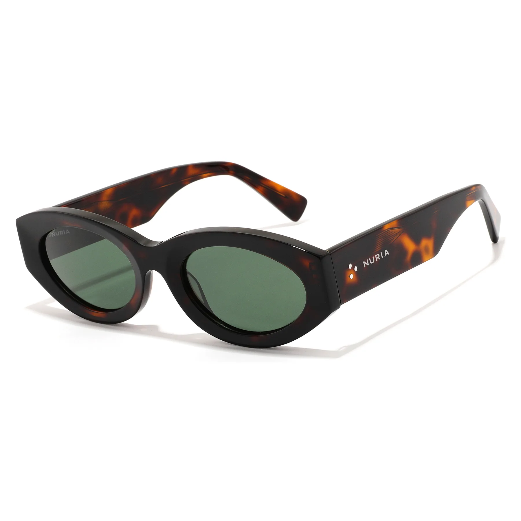 Ochelari Femei - Ochelari de Soare NURIA cu Ramă Ovală Ivy Clasp Onyx Tortoise