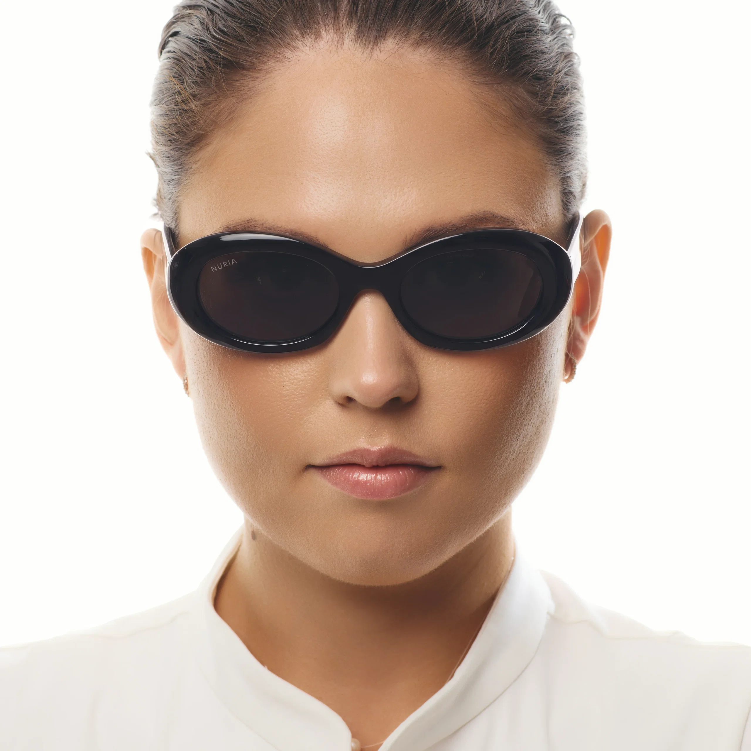 Ochelari de soare pentru femei - Ochelari de Soare NURIA cu Ramă Ovală Velour Bloom Black