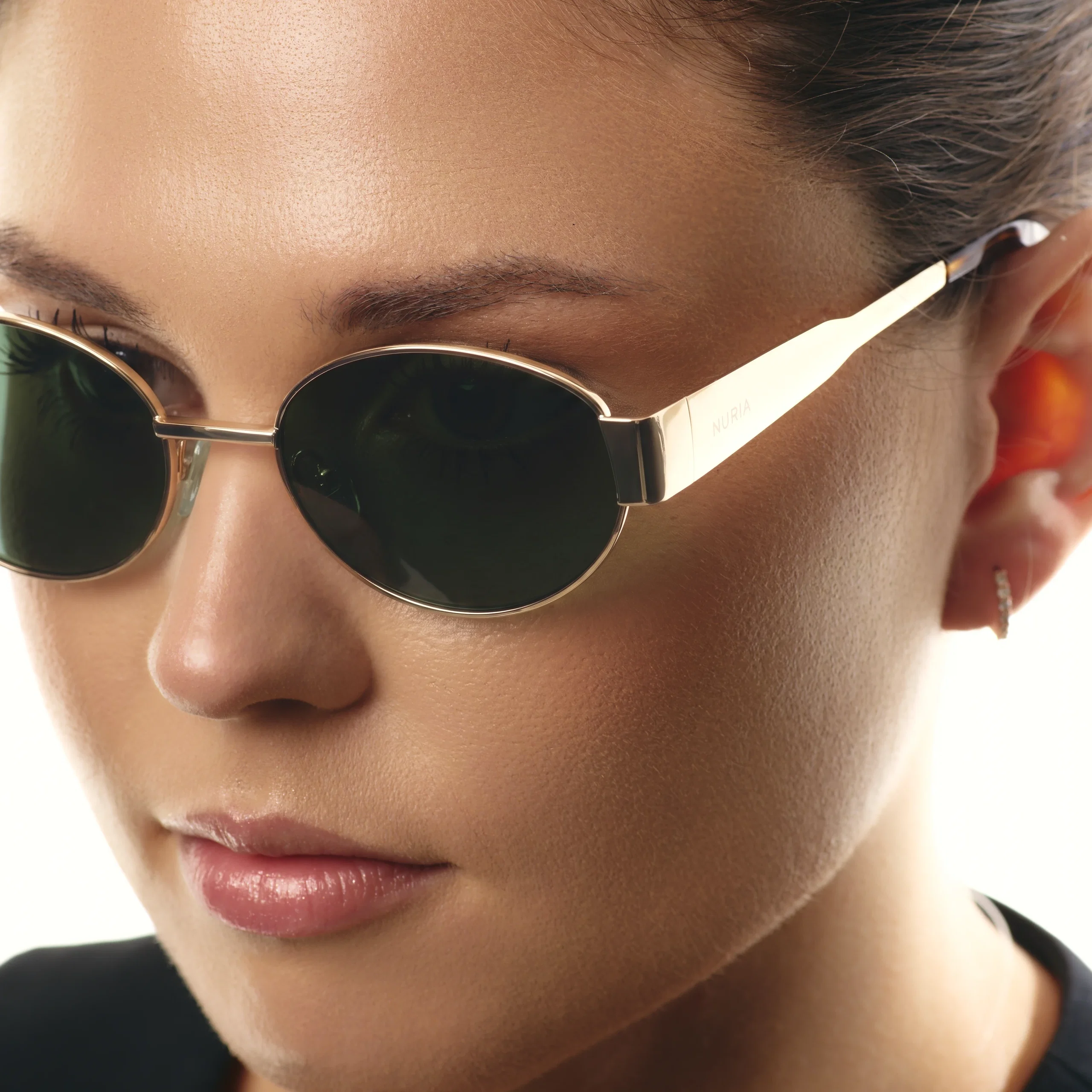 Ochelari de soare pentru femei - Ochelari de Soare NURIA cu Ramă Ovală Willow Halo Gold Forest