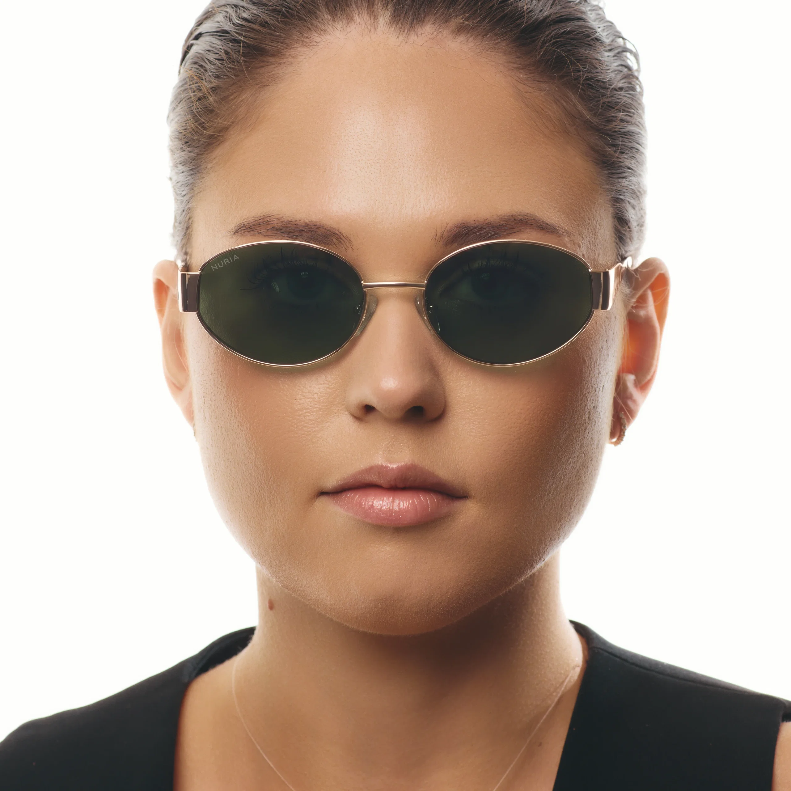 Ochelari de soare pentru femei - Ochelari de Soare NURIA cu Ramă Ovală Willow Halo Gold Forest