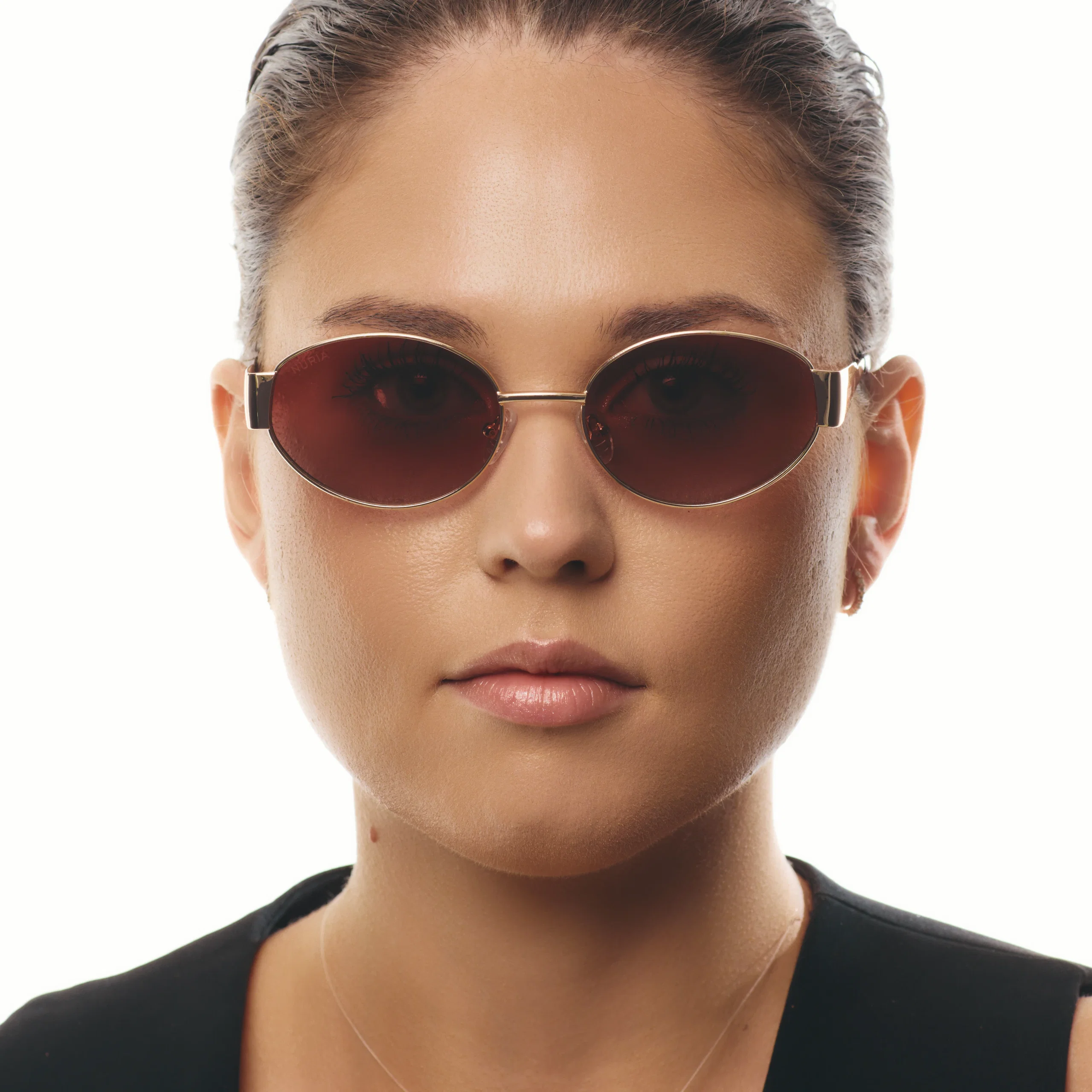 Ochelari de soare pentru femei - Ochelari de Soare NURIA cu Ramă Ovală Willow Halo Gold Umber