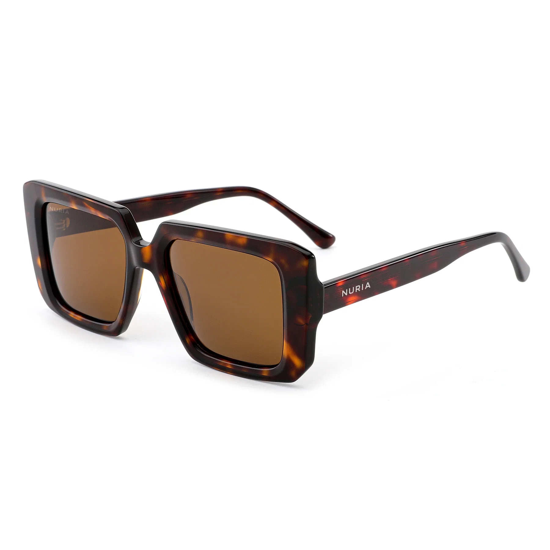 Ochelari Femei - Ochelari de Soare NURIA cu Ramă Pătrată Amber Reign Amber Tortoise