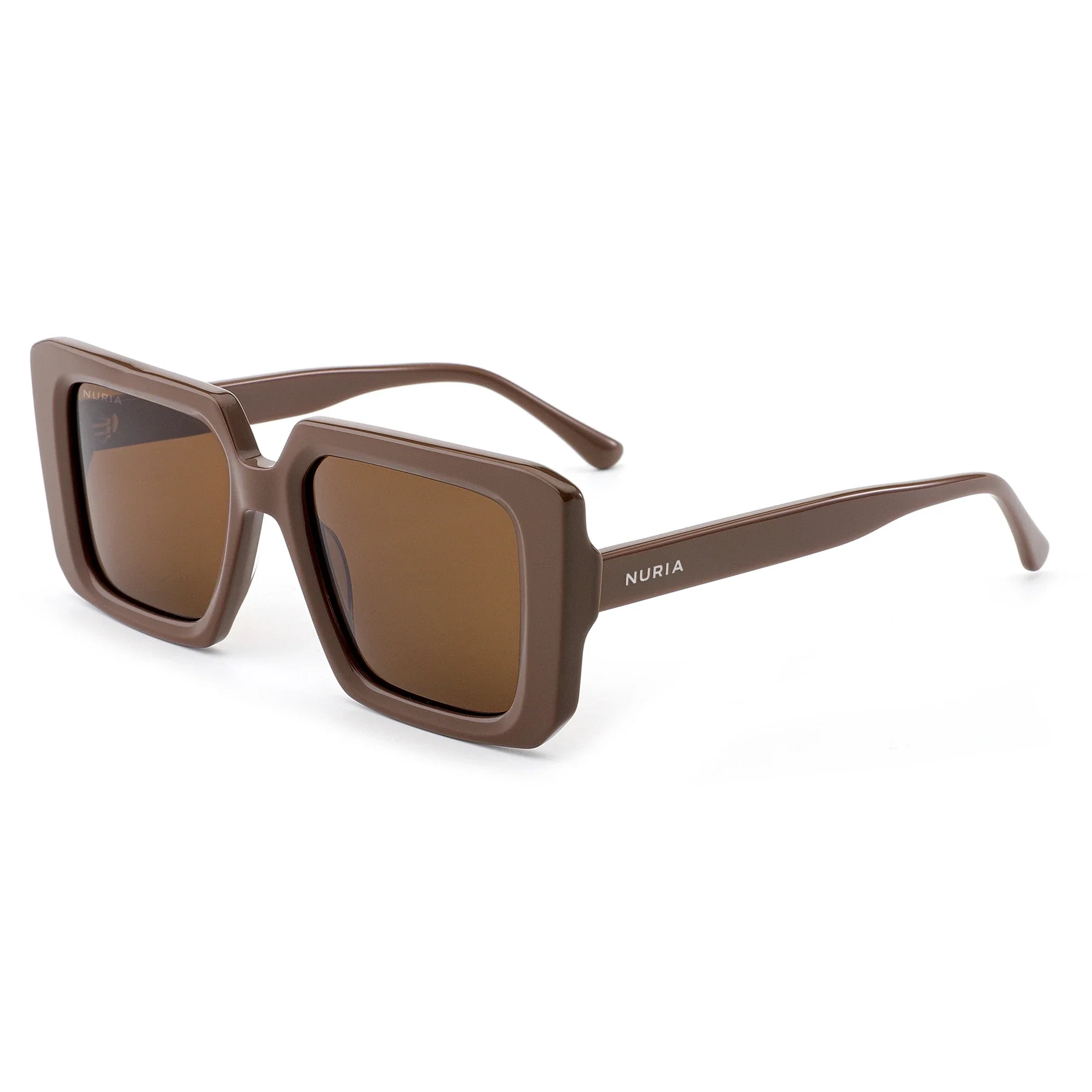 Ochelari Femei - Ochelari de Soare NURIA cu Ramă Pătrată Amber Reign Mocha
