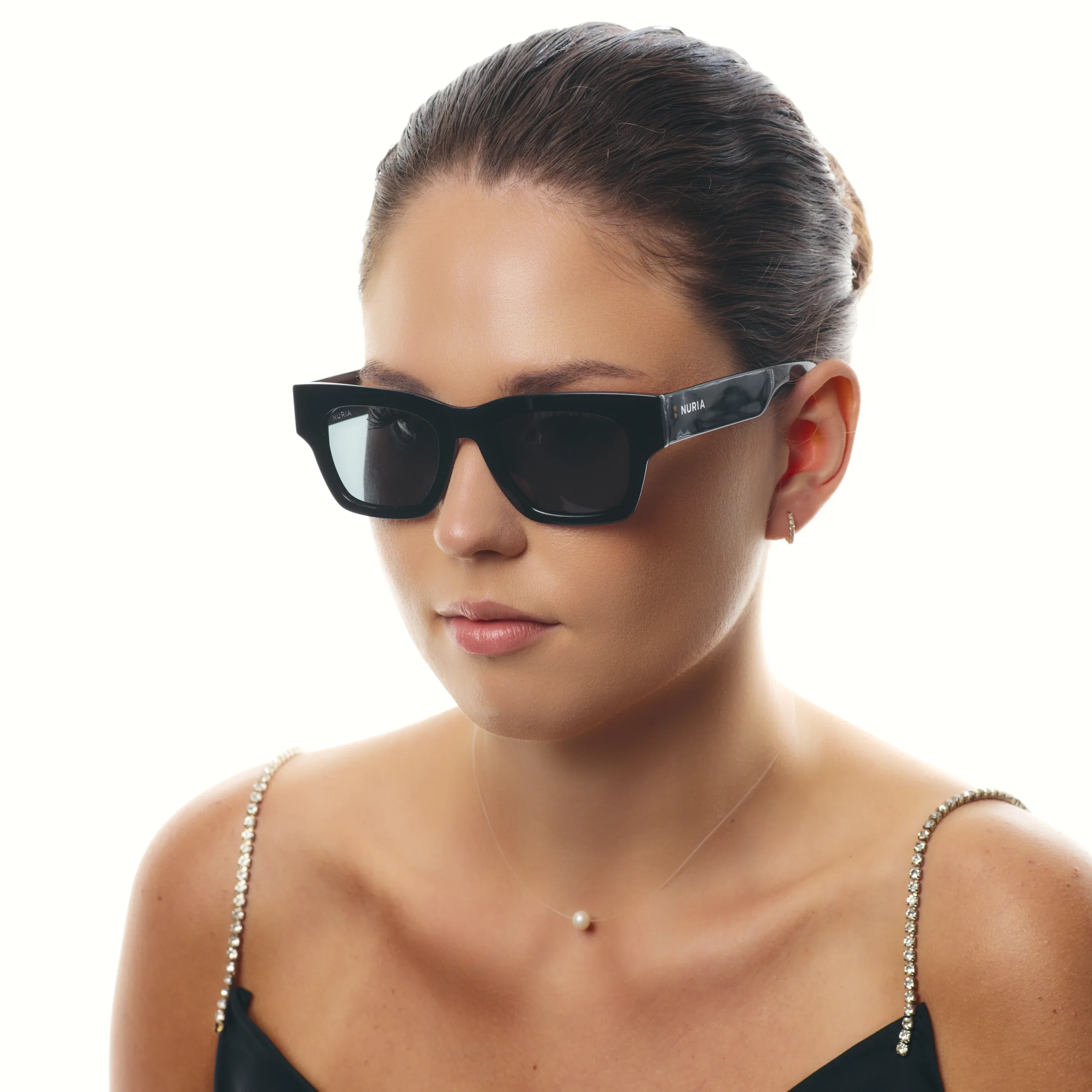 Ochelari de soare pentru femei - Ochelari de Soare NURIA cu Ramă Pătrată Bramble Vault Matte Black