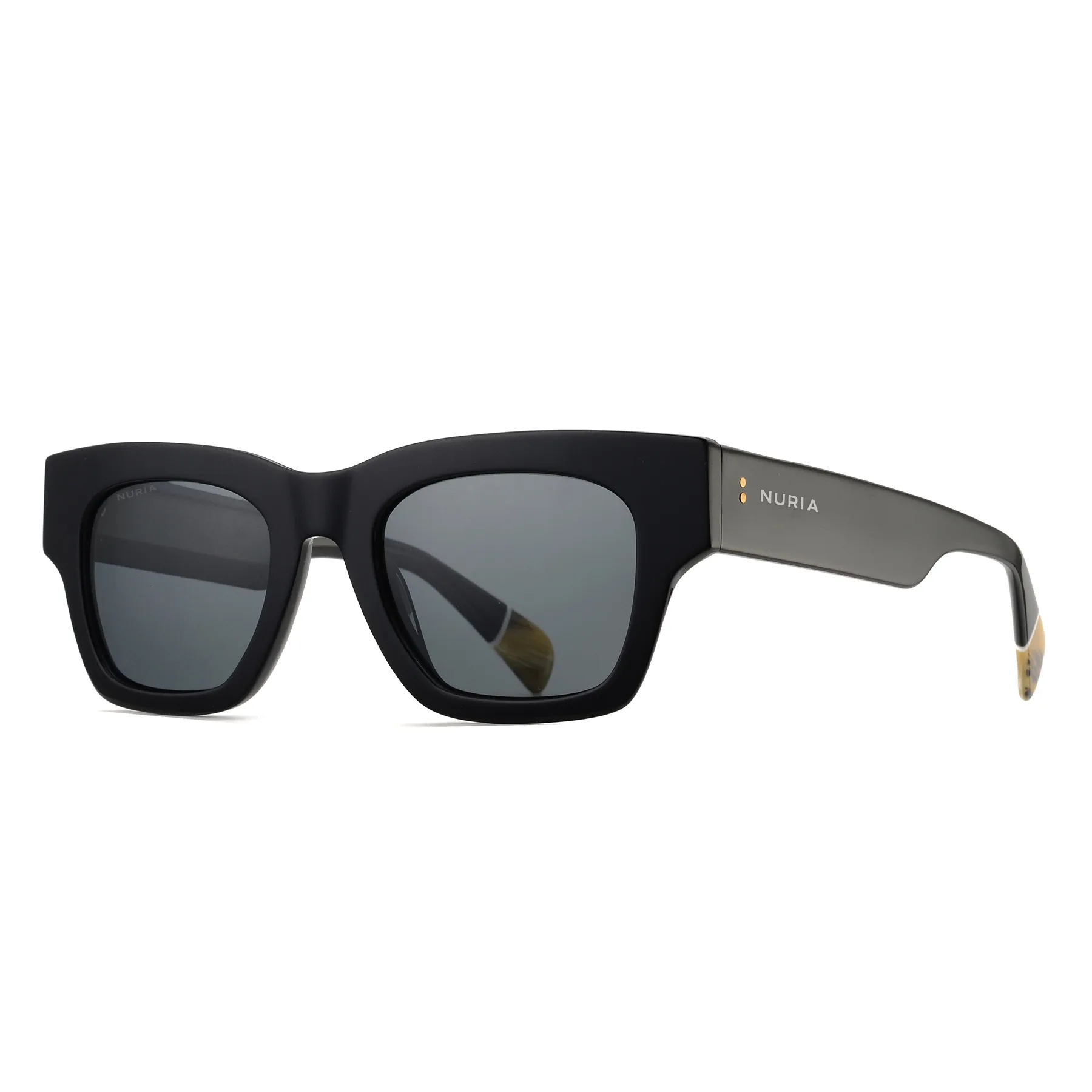 Ochelari de Soare - Ochelari de Soare NURIA cu Ramă Pătrată Bramble Vault Matte Black NURIA