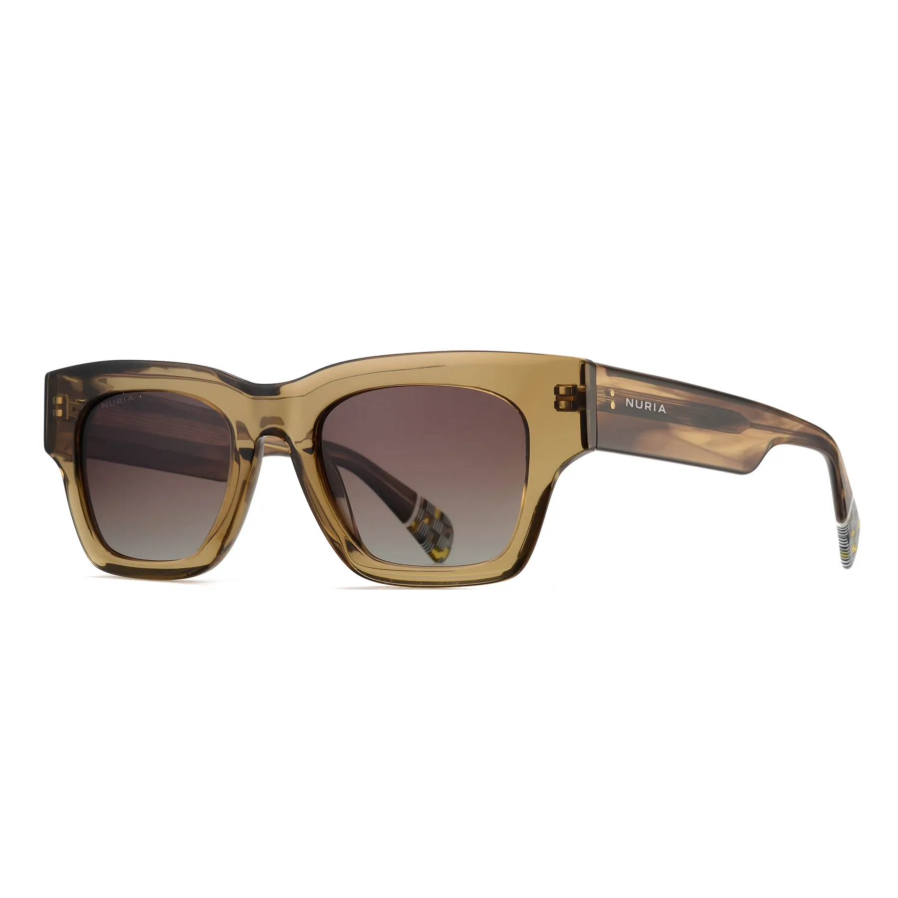 Ochelari Femei - Ochelari de Soare NURIA cu Ramă Pătrată Bramble Vault Olive Smoke