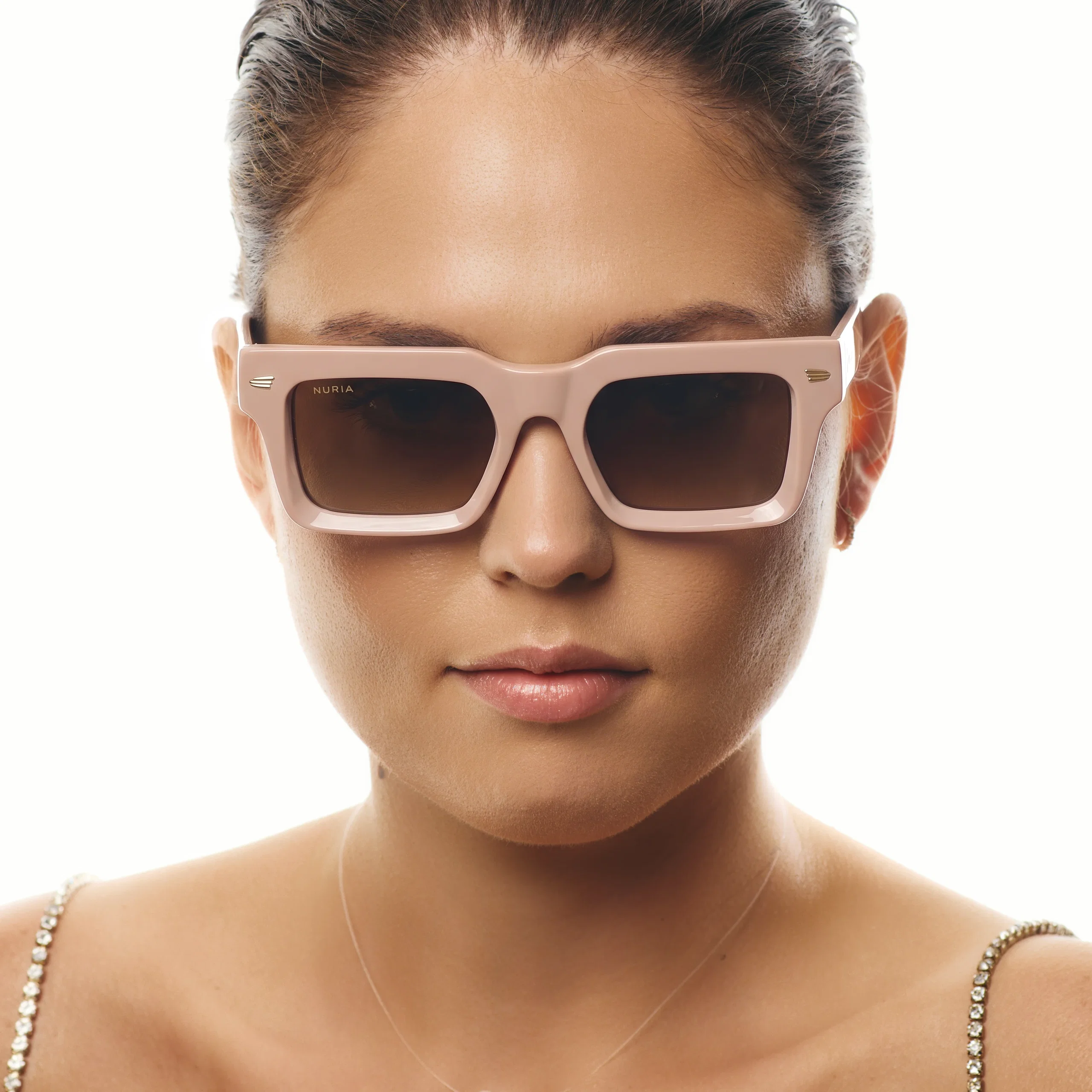 Ochelari de soare pentru femei - Ochelari de Soare NURIA cu Ramă Pătrată Marigold Frame Blush Nude
