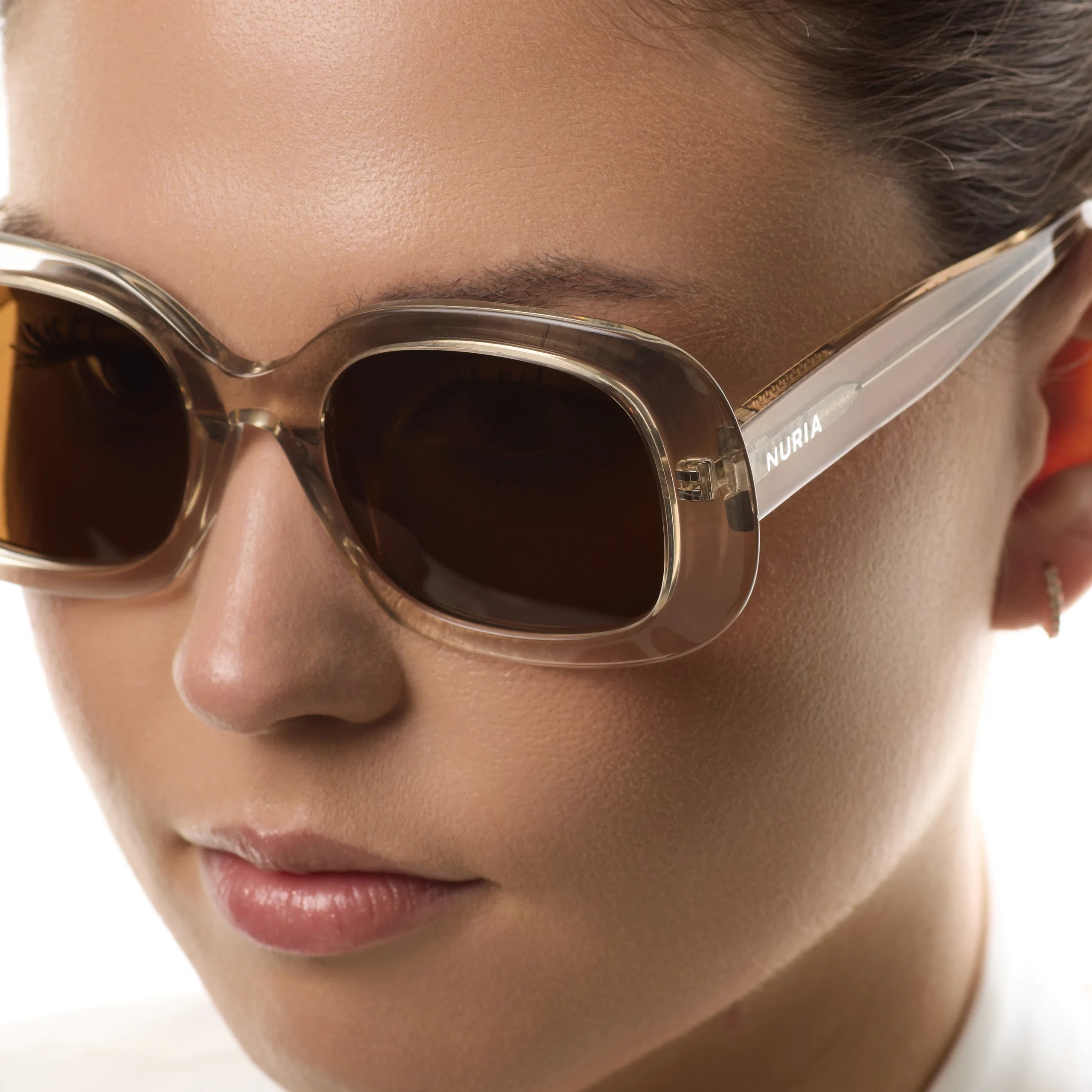 Ochelari de soare pentru femei - Ochelari de Soare NURIA cu Ramă Pătrată Quartz Haven Crystal Grey