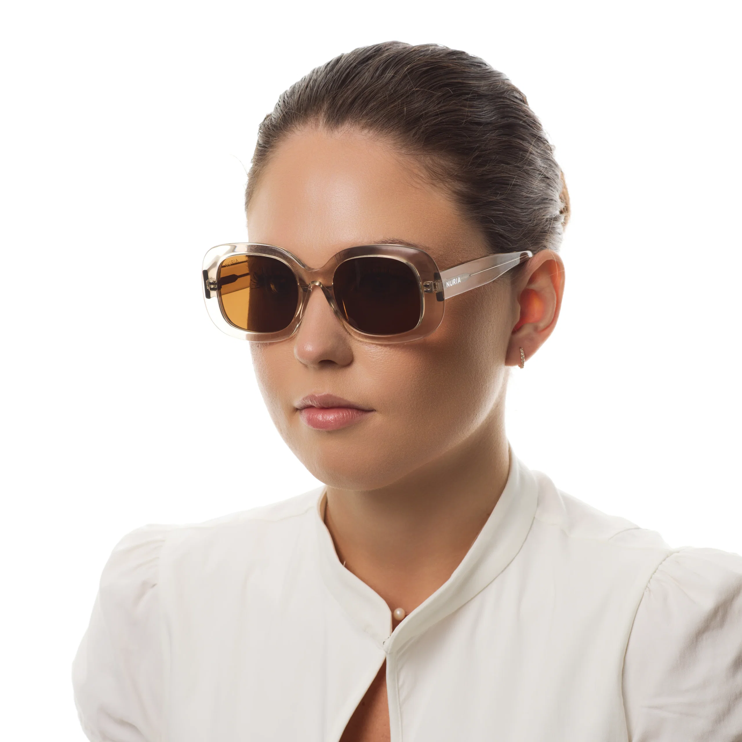 Ochelari de soare pentru femei - Ochelari de Soare NURIA cu Ramă Pătrată Quartz Haven Crystal Grey