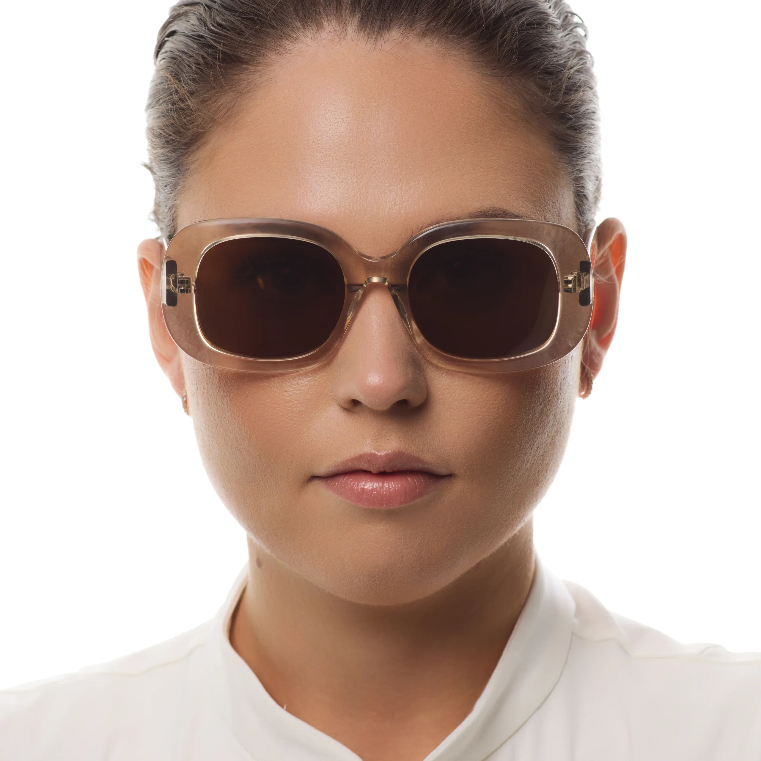 Ochelari de soare pentru femei - Ochelari de Soare NURIA cu Ramă Pătrată Quartz Haven Crystal Grey