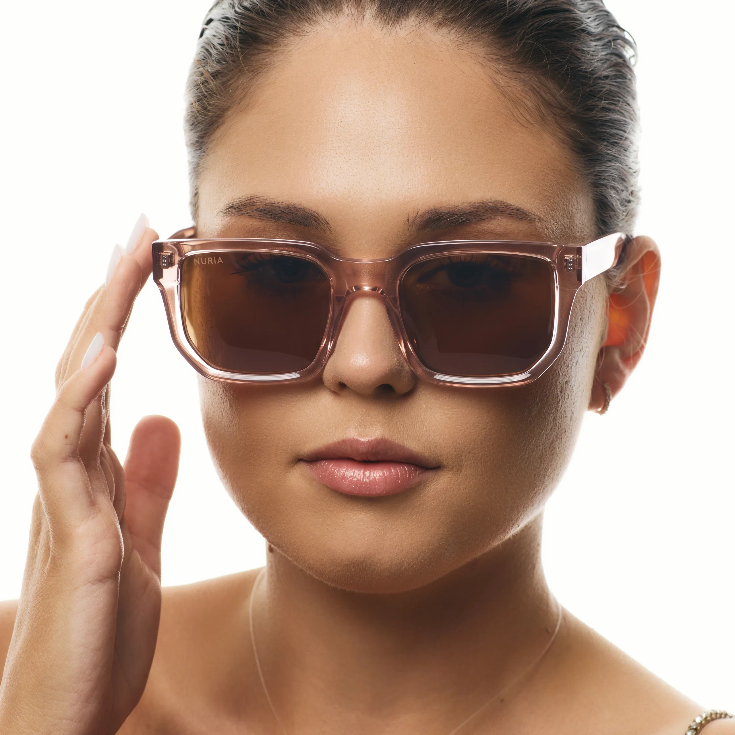 Ochelari de soare pentru femei - Ochelari de Soare NURIA cu Ramă Pătrată Sienna Vale Rose Clay