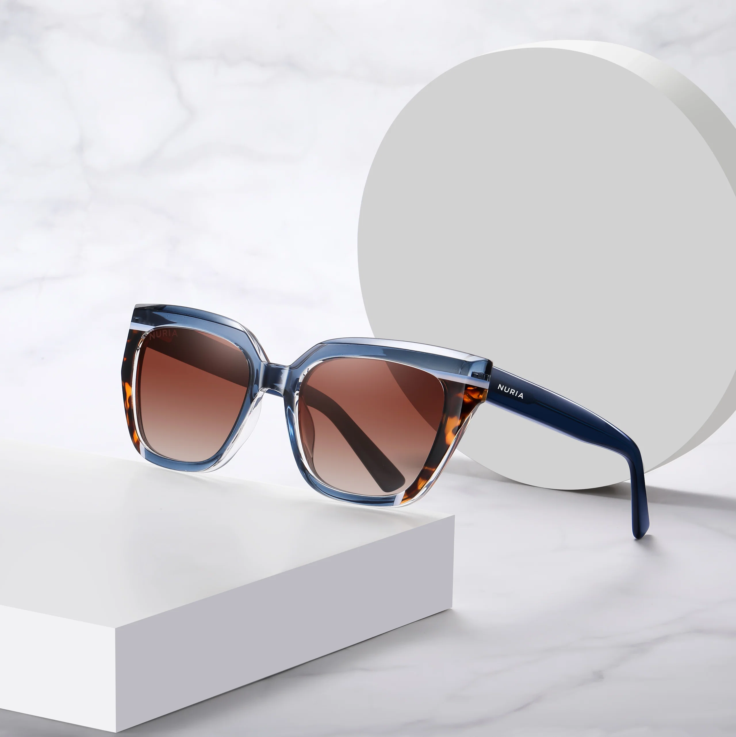 Ochelari Femei - Ochelari de Soare NURIA cu Ramă Pătrată Stellar Edge Blue Tortoise