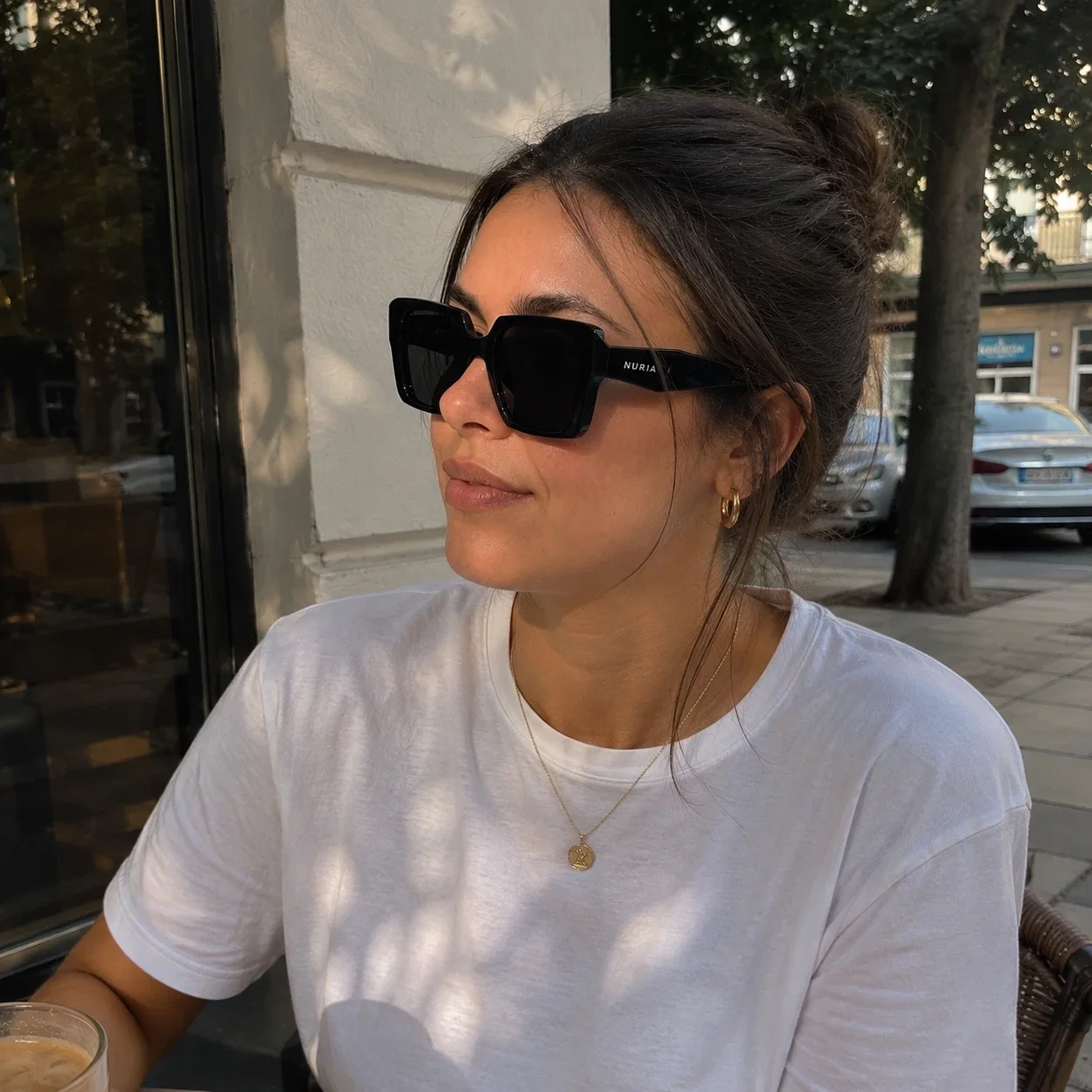 Ochelari Femei - Ochelari de Soare NURIA cu Ramă Pătrată Velvet Mirage Black
