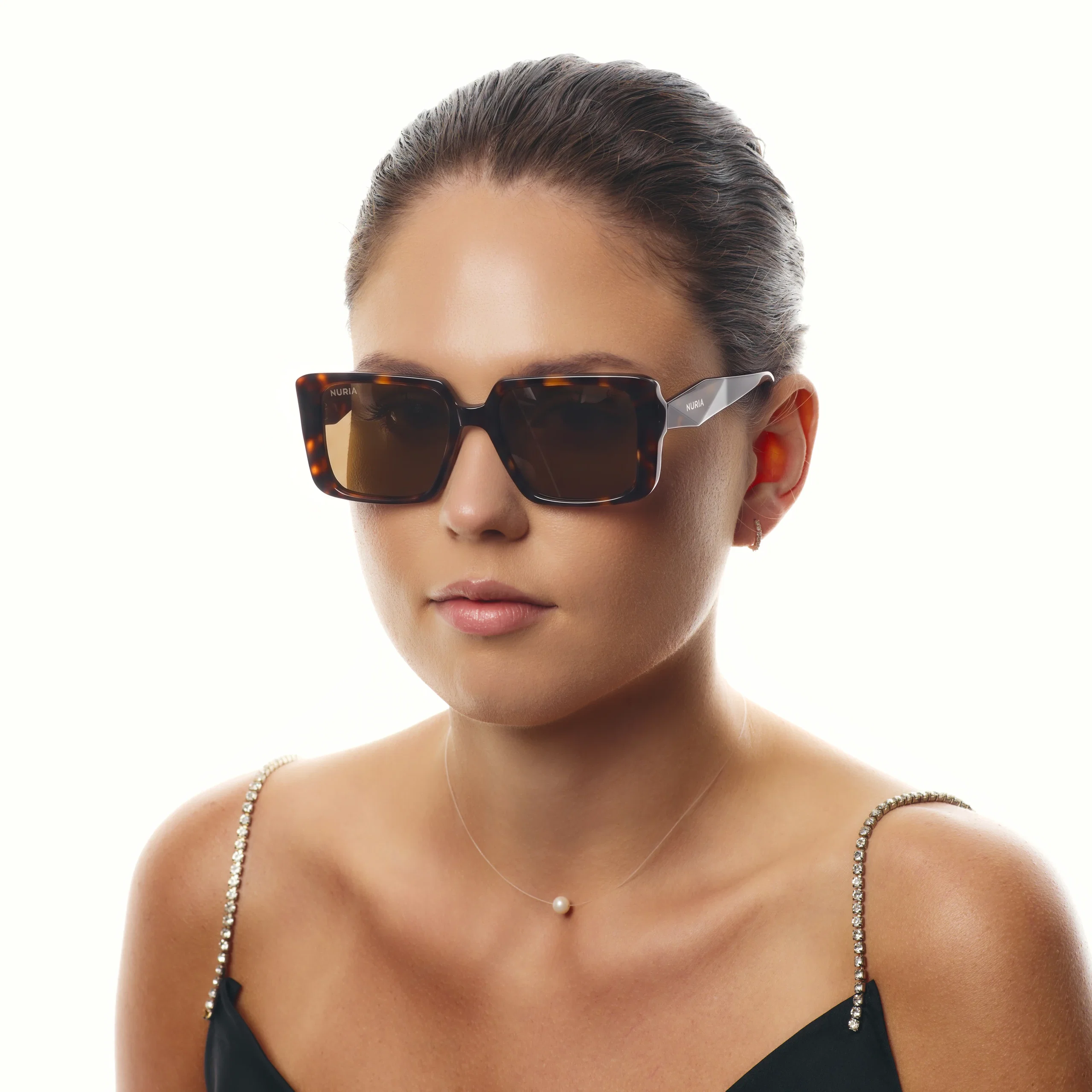 Ochelari de soare pentru femei - Ochelari de Soare NURIA cu Ramă Pătrată Velvet Mirage Brown Tortoise