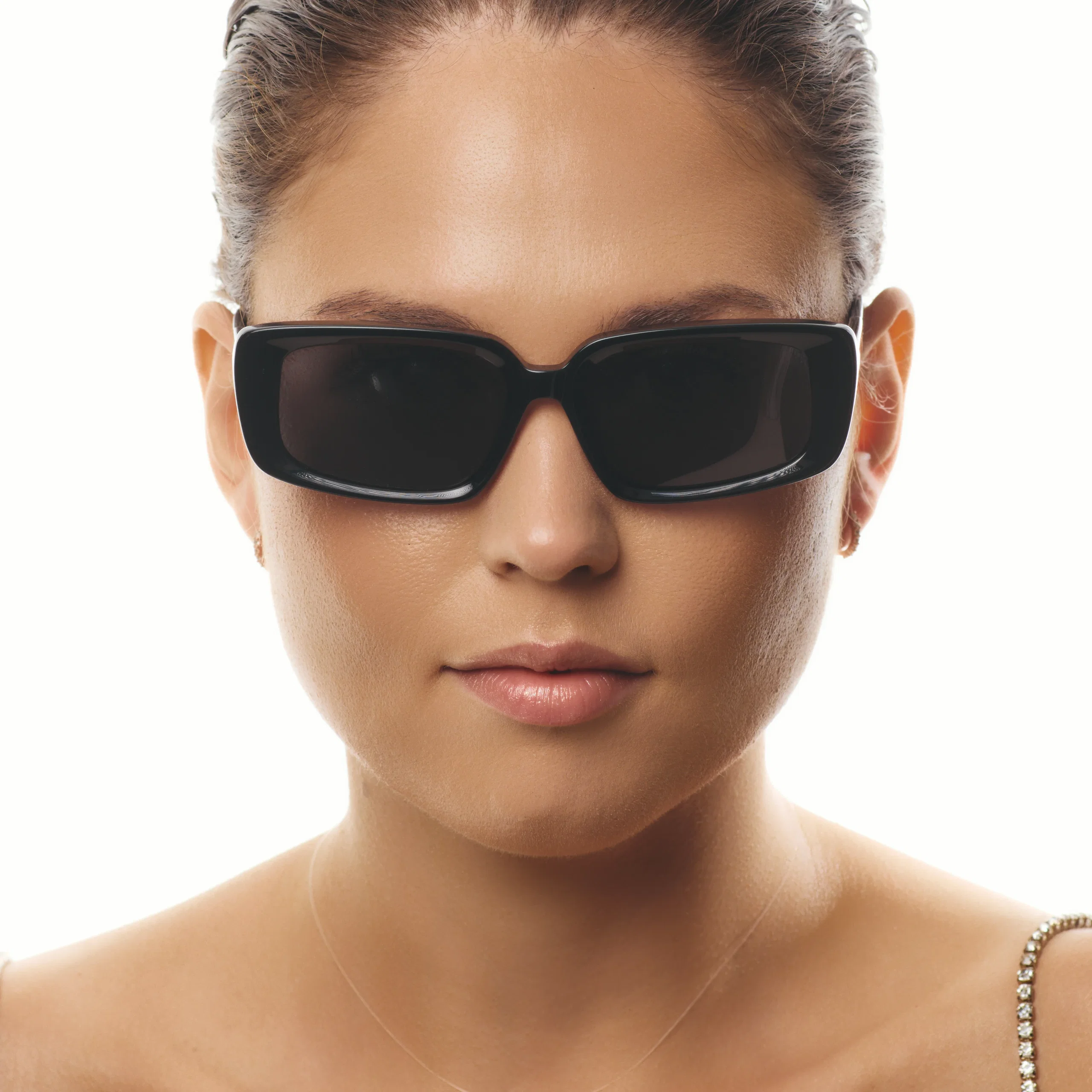 Ochelari de soare pentru femei - Ochelari de Soare NURIA cu Ramă Rectangulară Cedar Frost Black