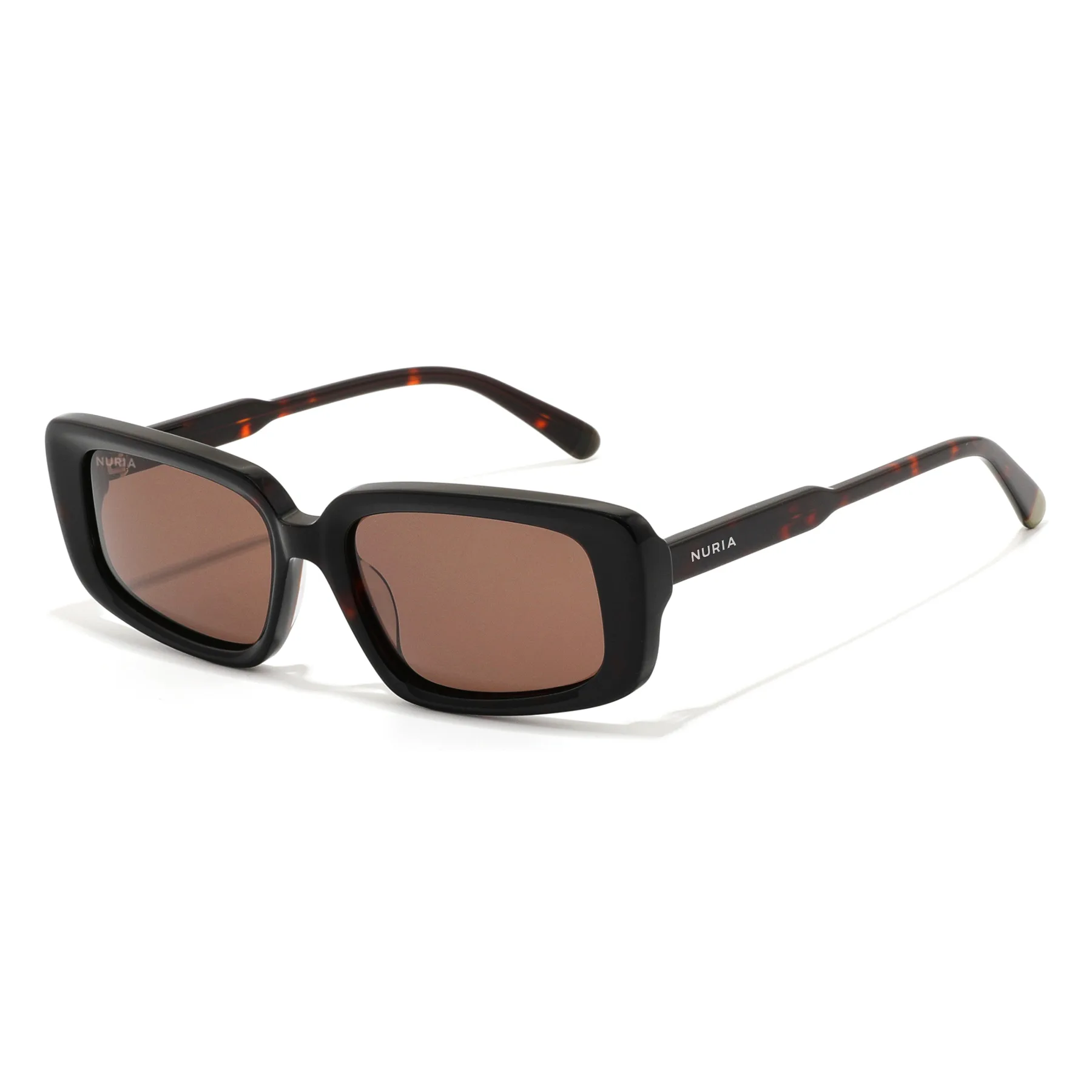 Ochelari Femei - Ochelari de Soare NURIA cu Ramă Rectangulară Cedar Frost Espresso Tortoise