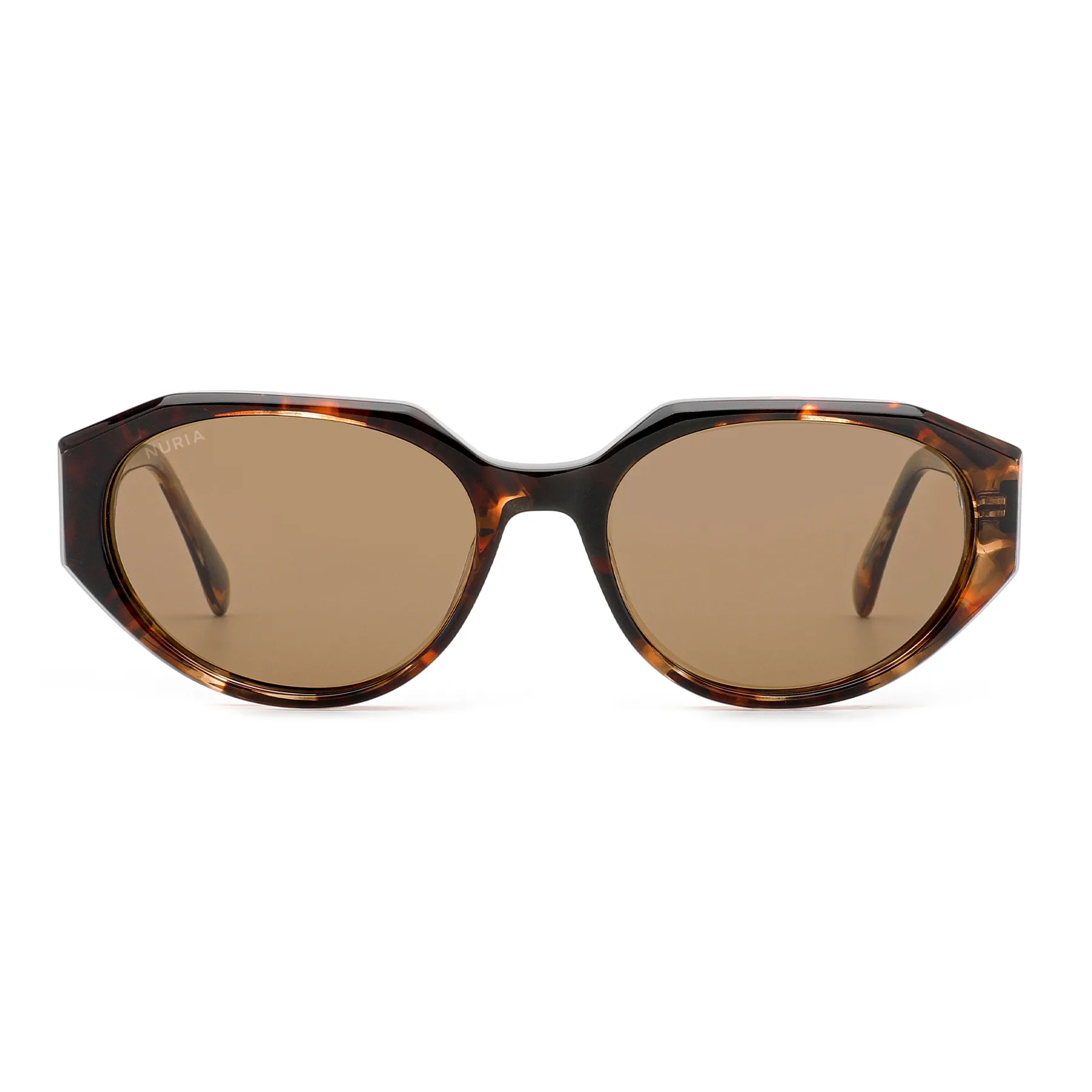 Ochelari Femei - Ochelari de Soare NURIA cu Ramă Rotund-Octogonală Luna Facet Cognac Tortoise